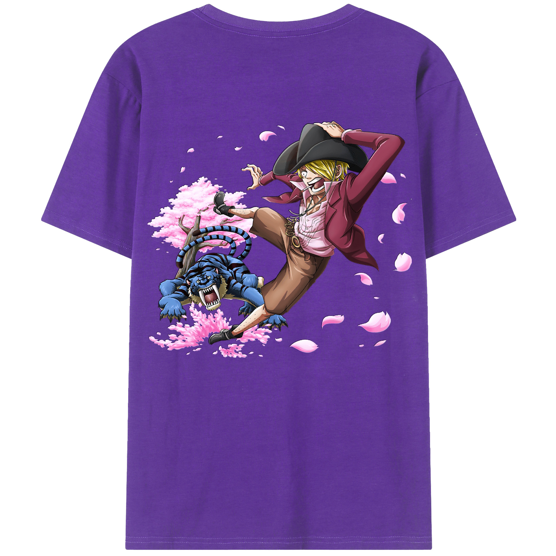 （画像用） ワンピース サンジ ONE PIECE Sanji 綿100％ メンズ半袖Tシャツ（バックプリント） 通気性