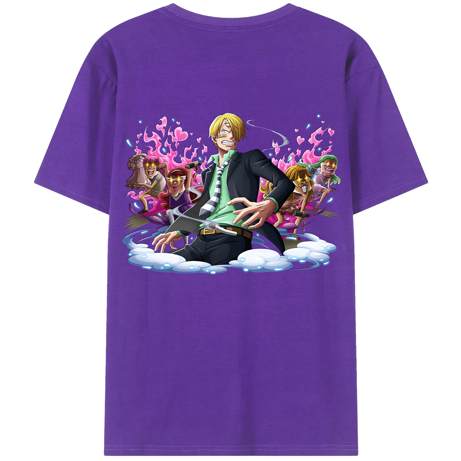 （画像用） ワンピース サンジ ONE PIECE Sanji 綿100％ メンズ半袖Tシャツ（バックプリント） 通気性