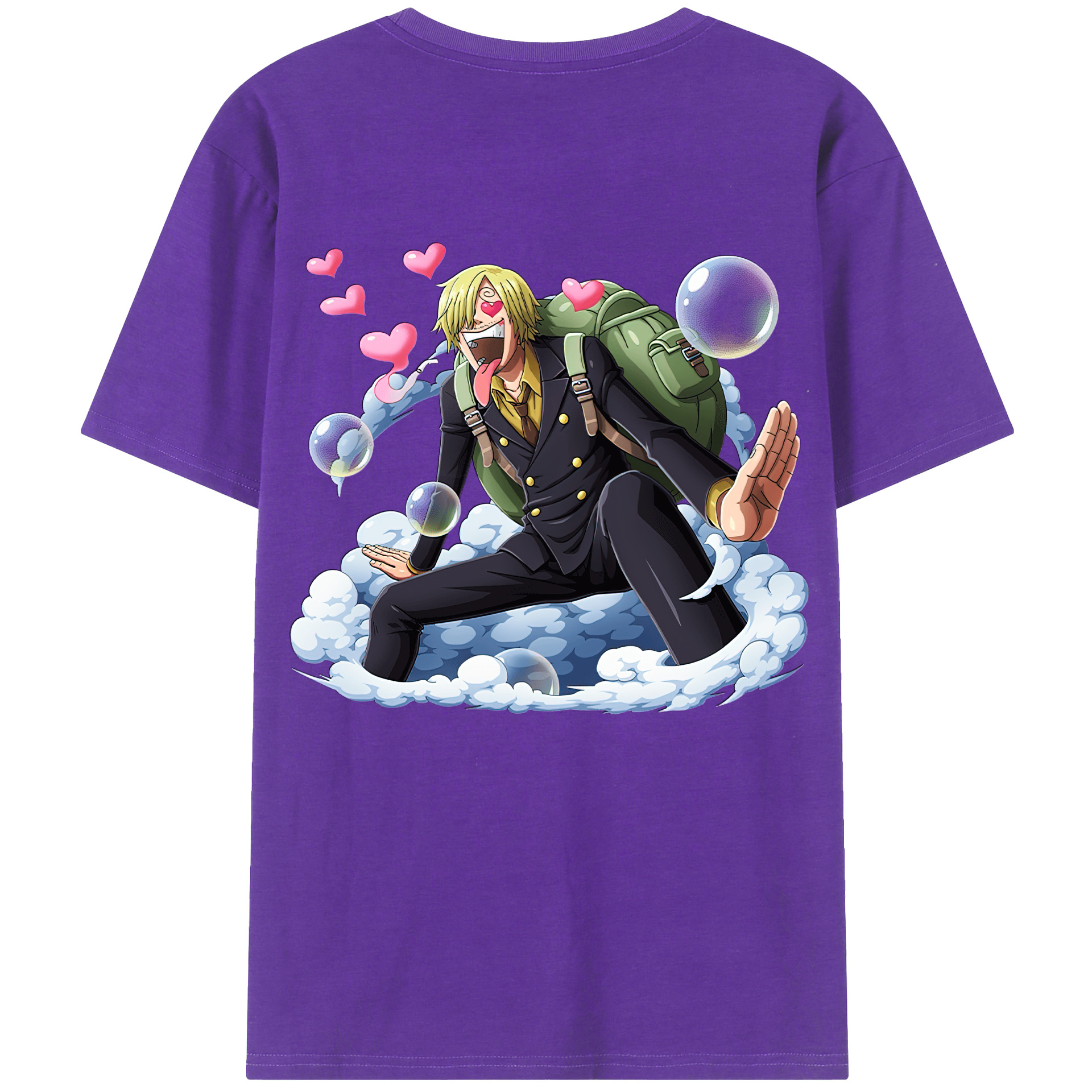 （画像用） ワンピース サンジ ONE PIECE Sanji 綿100％ メンズ半袖Tシャツ（バックプリント） 通気性