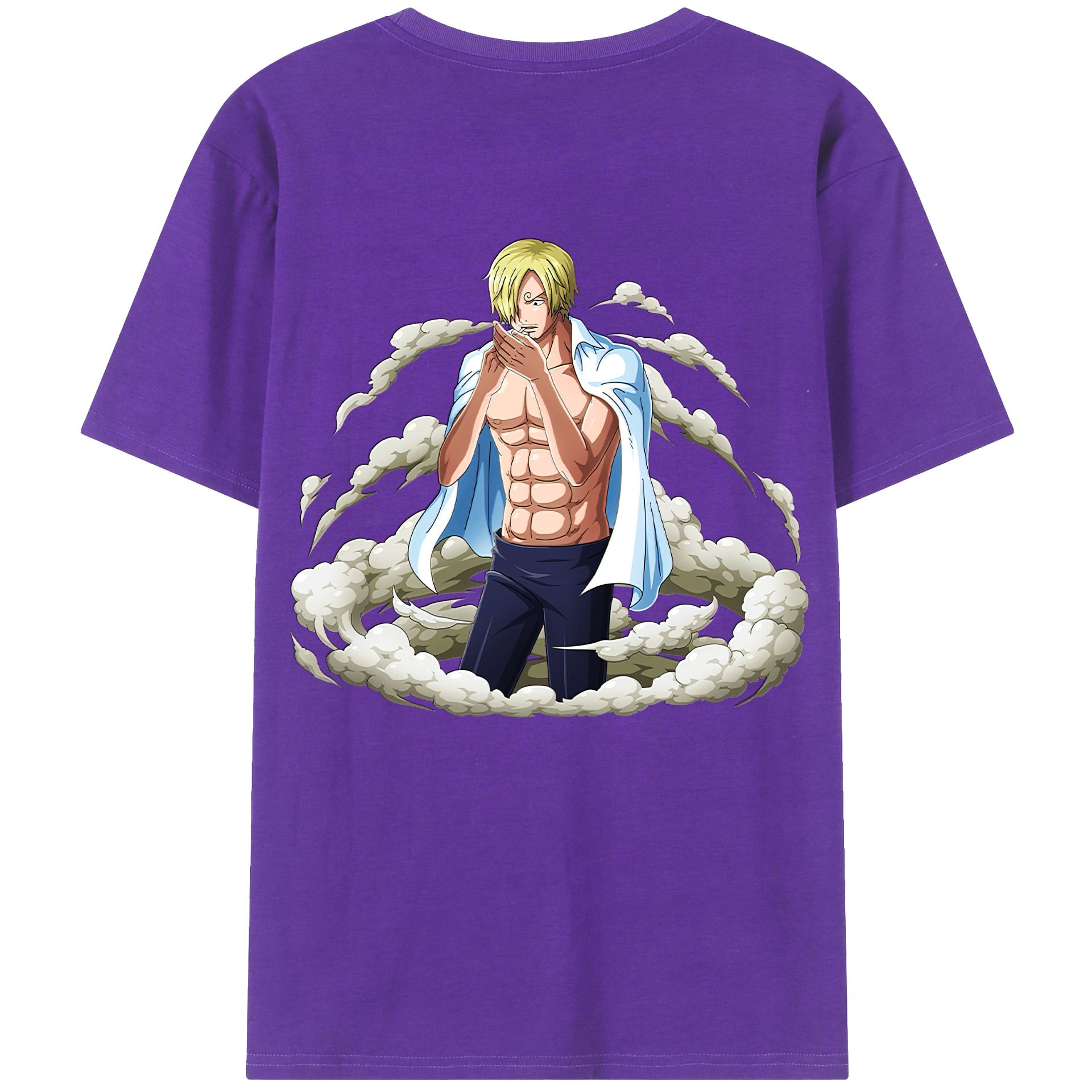 （画像用） ワンピース サンジ ONE PIECE Sanji 綿100％ メンズ半袖Tシャツ（バックプリント） 通気性