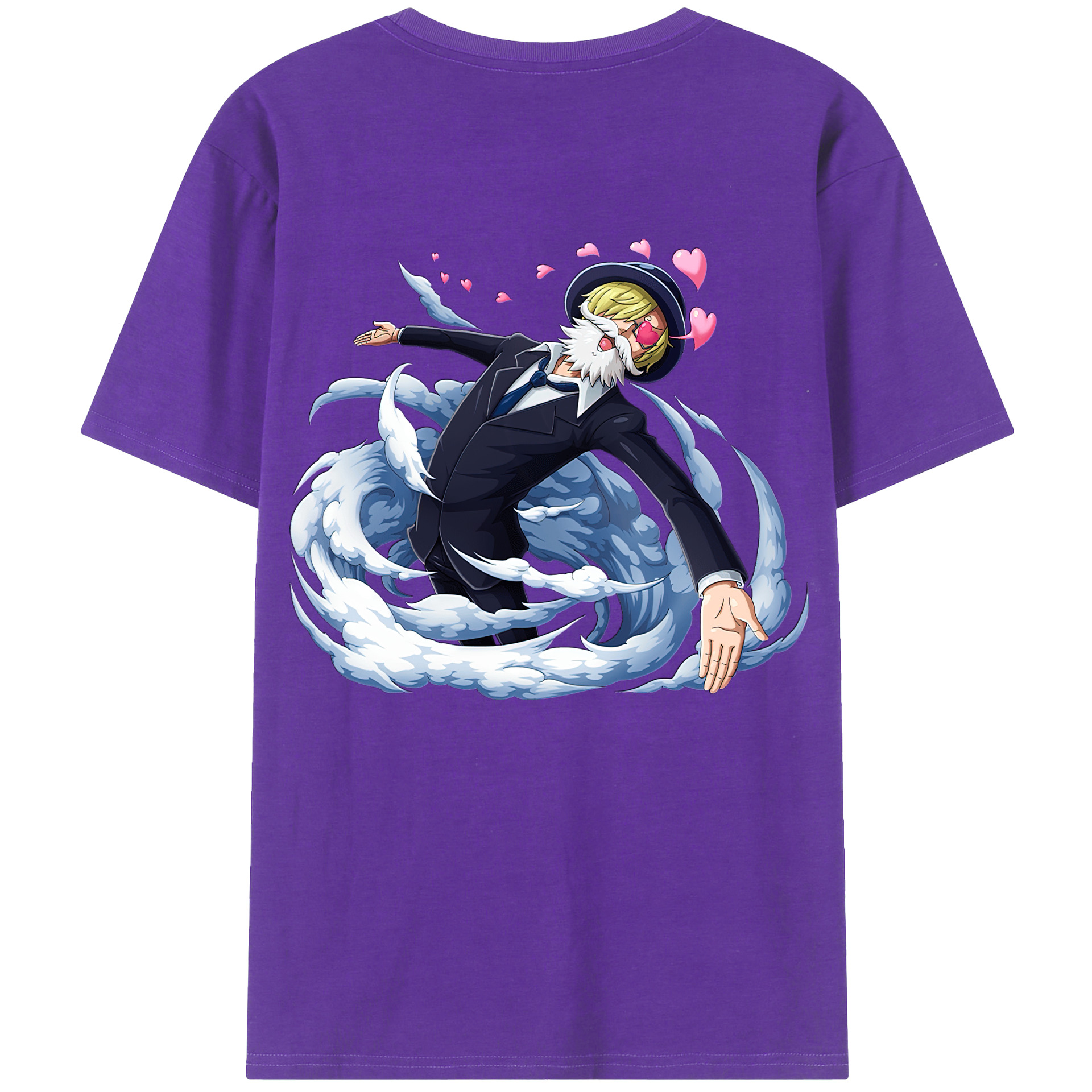 （画像用） ワンピース サンジ ONE PIECE Sanji 綿100％ メンズ半袖Tシャツ（バックプリント） 通気性