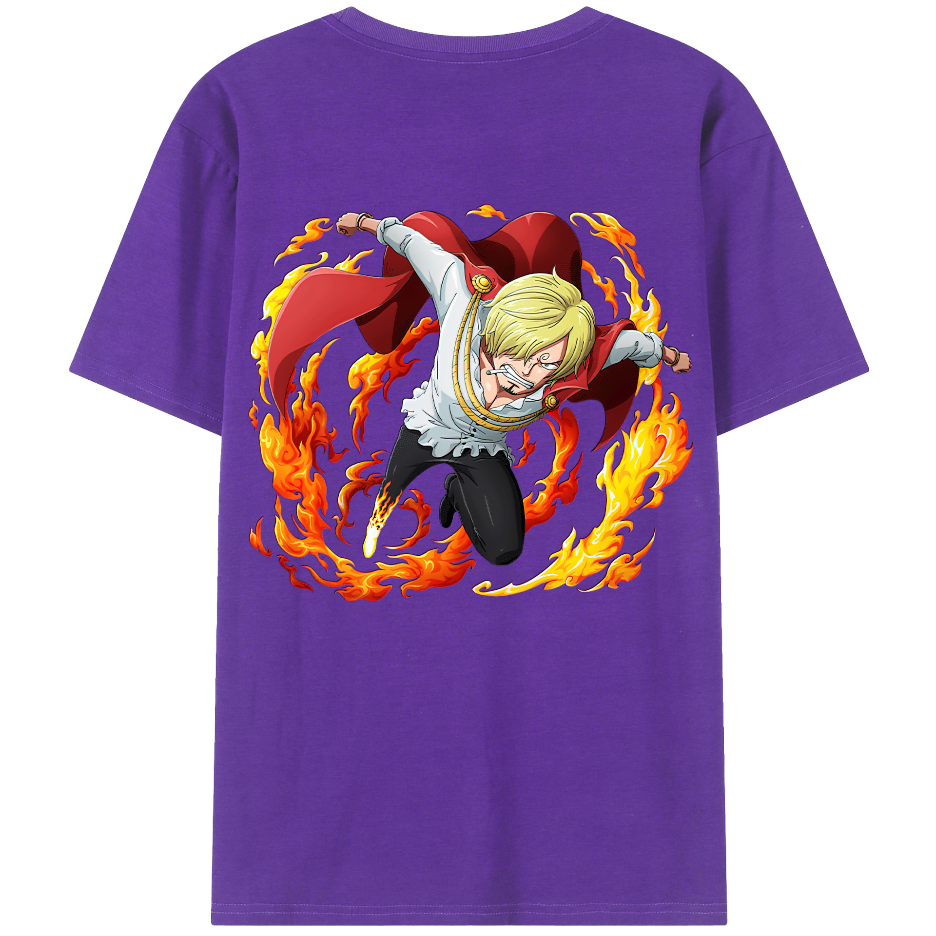 （画像用） ワンピース サンジ ONE PIECE Sanji 綿100％ メンズ半袖Tシャツ（バックプリント） 通気性