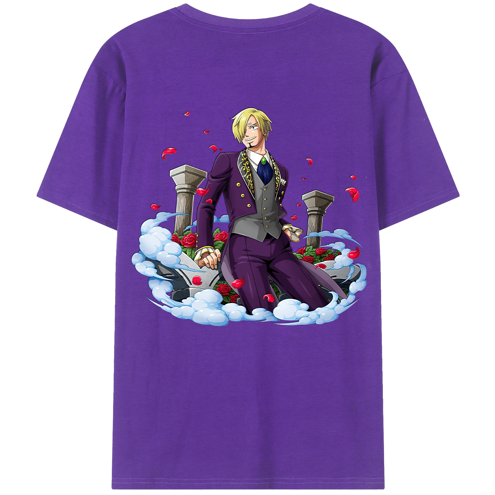 （画像用） ワンピース サンジ ONE PIECE Sanji 綿100％ メンズ半袖Tシャツ（バックプリント） 通気性