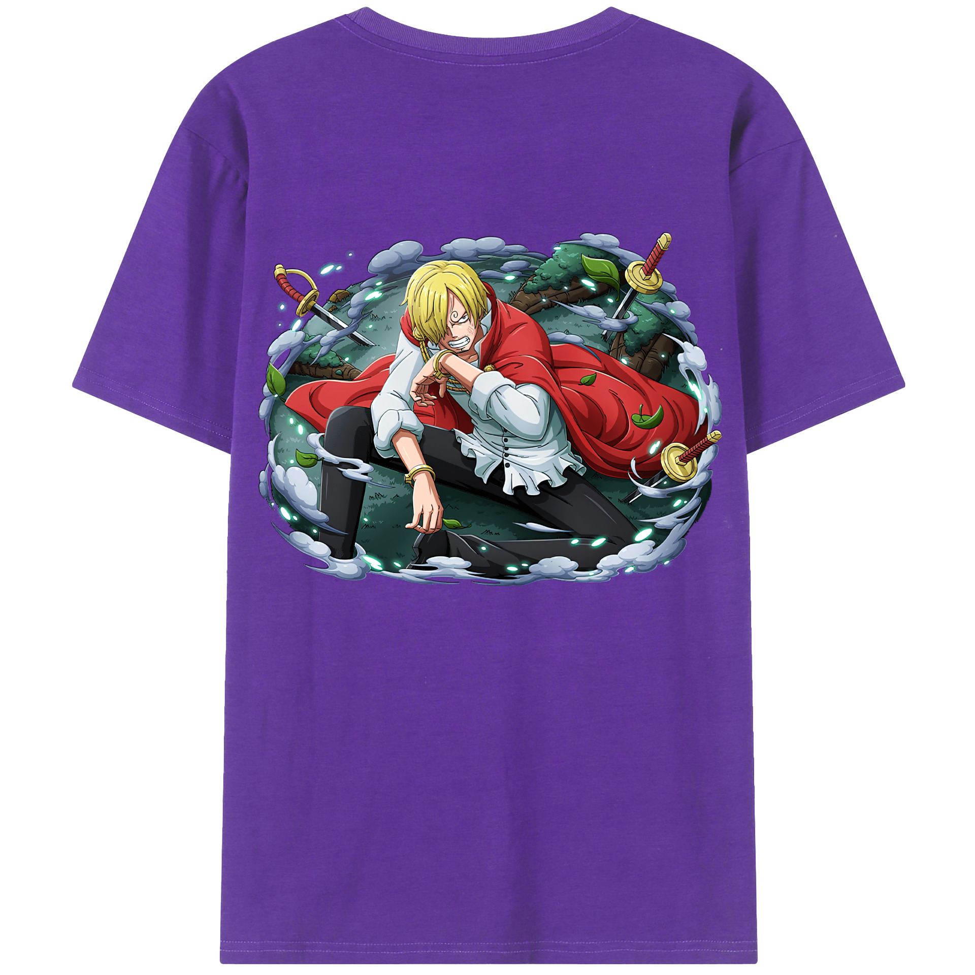 （画像用） ワンピース サンジ ONE PIECE Sanji 綿100％ メンズ半袖Tシャツ（バックプリント） 通気性