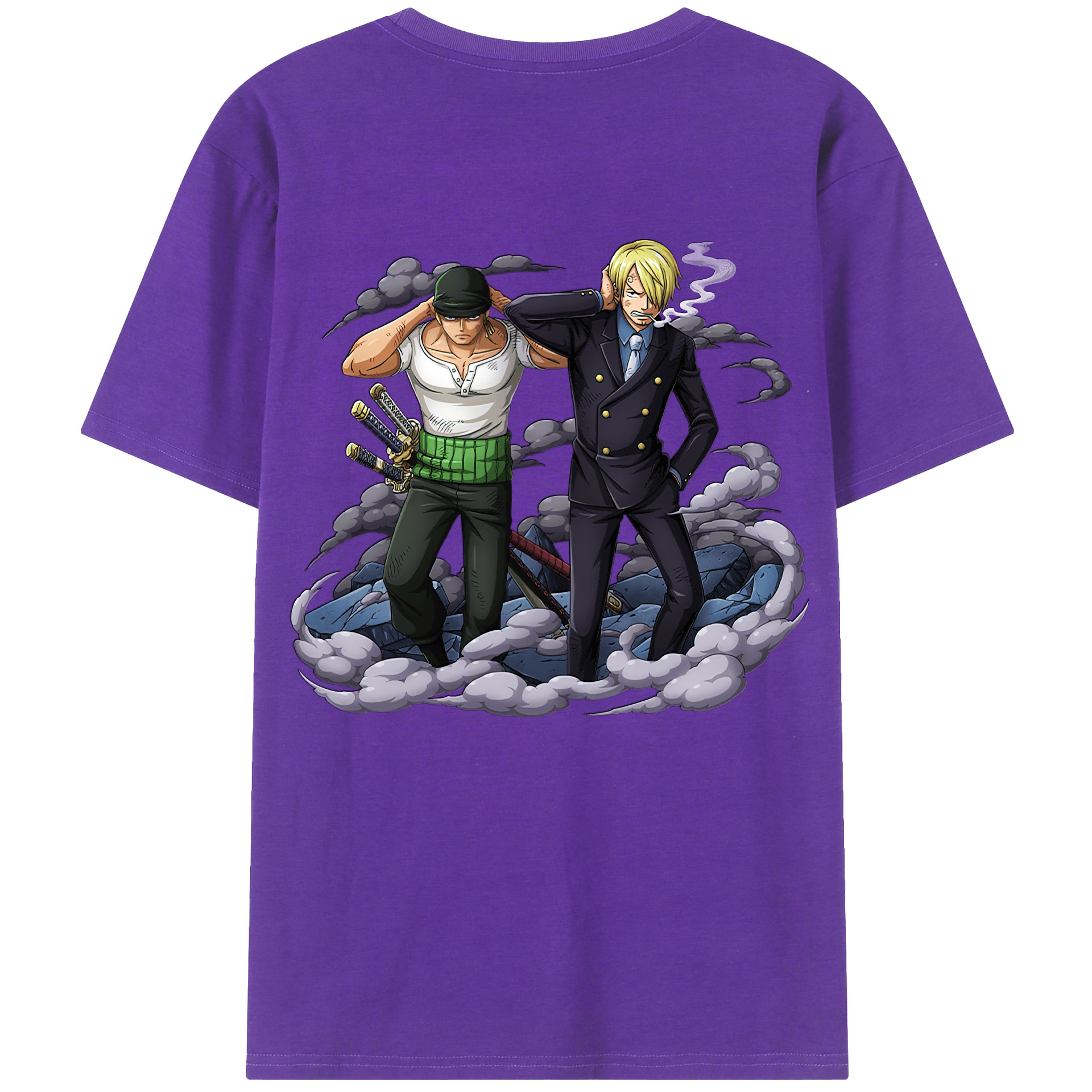 （画像用） ワンピース サンジ ONE PIECE Sanji 綿100％ メンズ半袖Tシャツ（バックプリント） 通気性