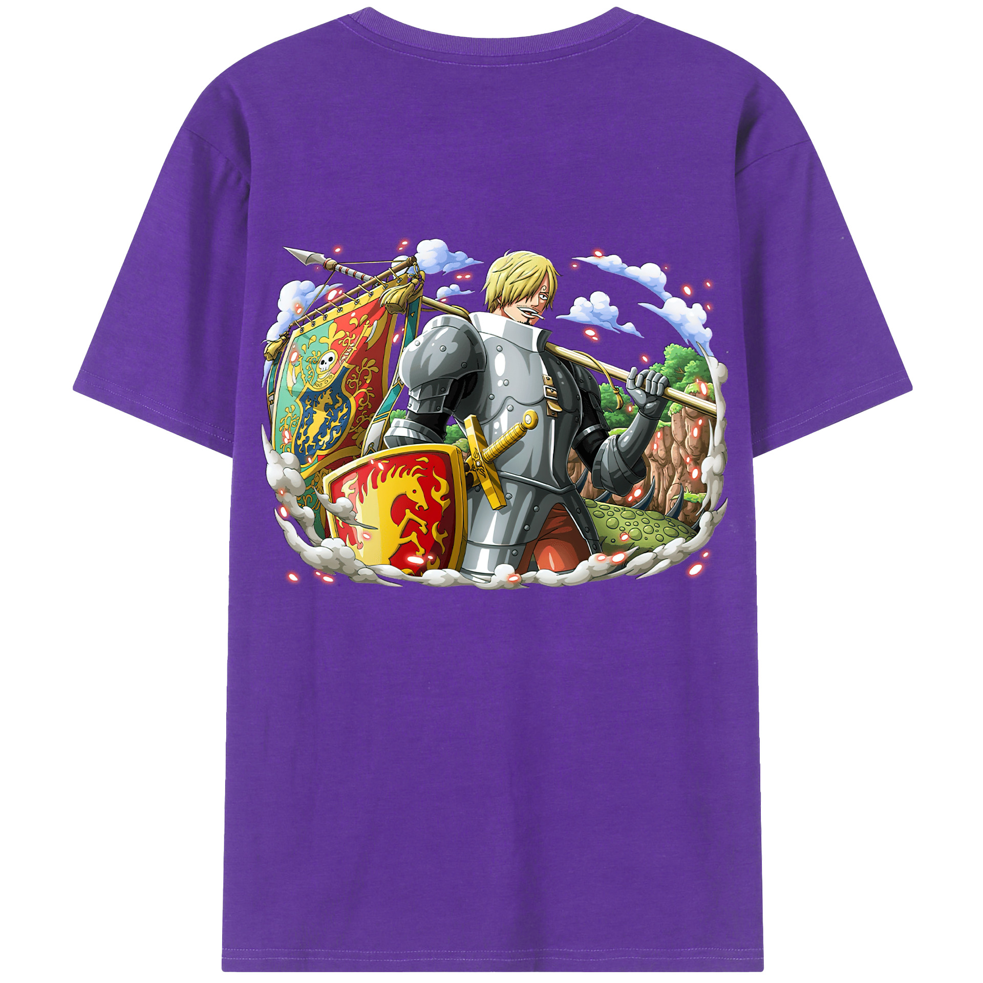（画像用） ワンピース サンジ ONE PIECE Sanji 綿100％ メンズ半袖Tシャツ（バックプリント） 通気性
