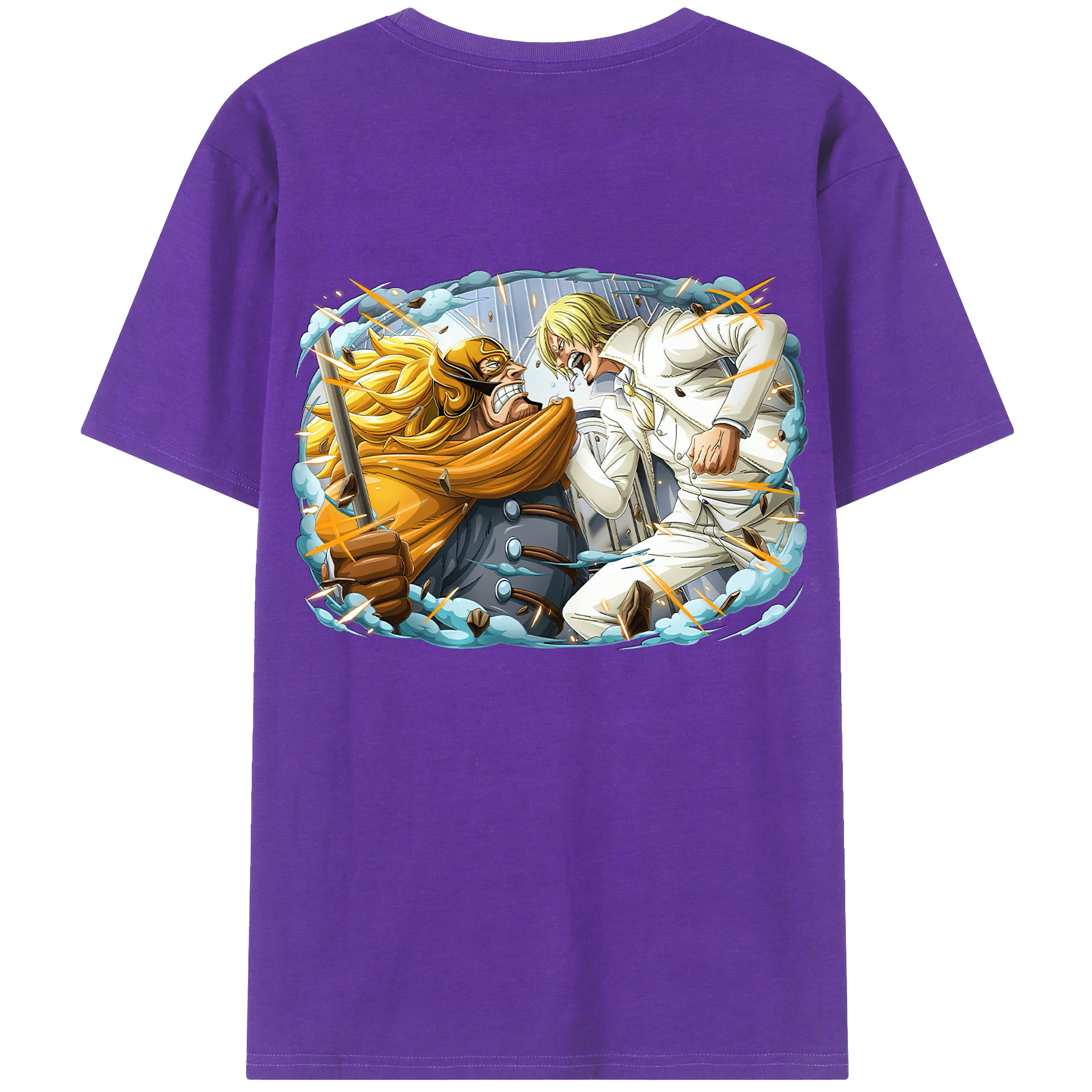 （画像用） ワンピース サンジ ONE PIECE Sanji 綿100％ メンズ半袖Tシャツ（バックプリント） 通気性