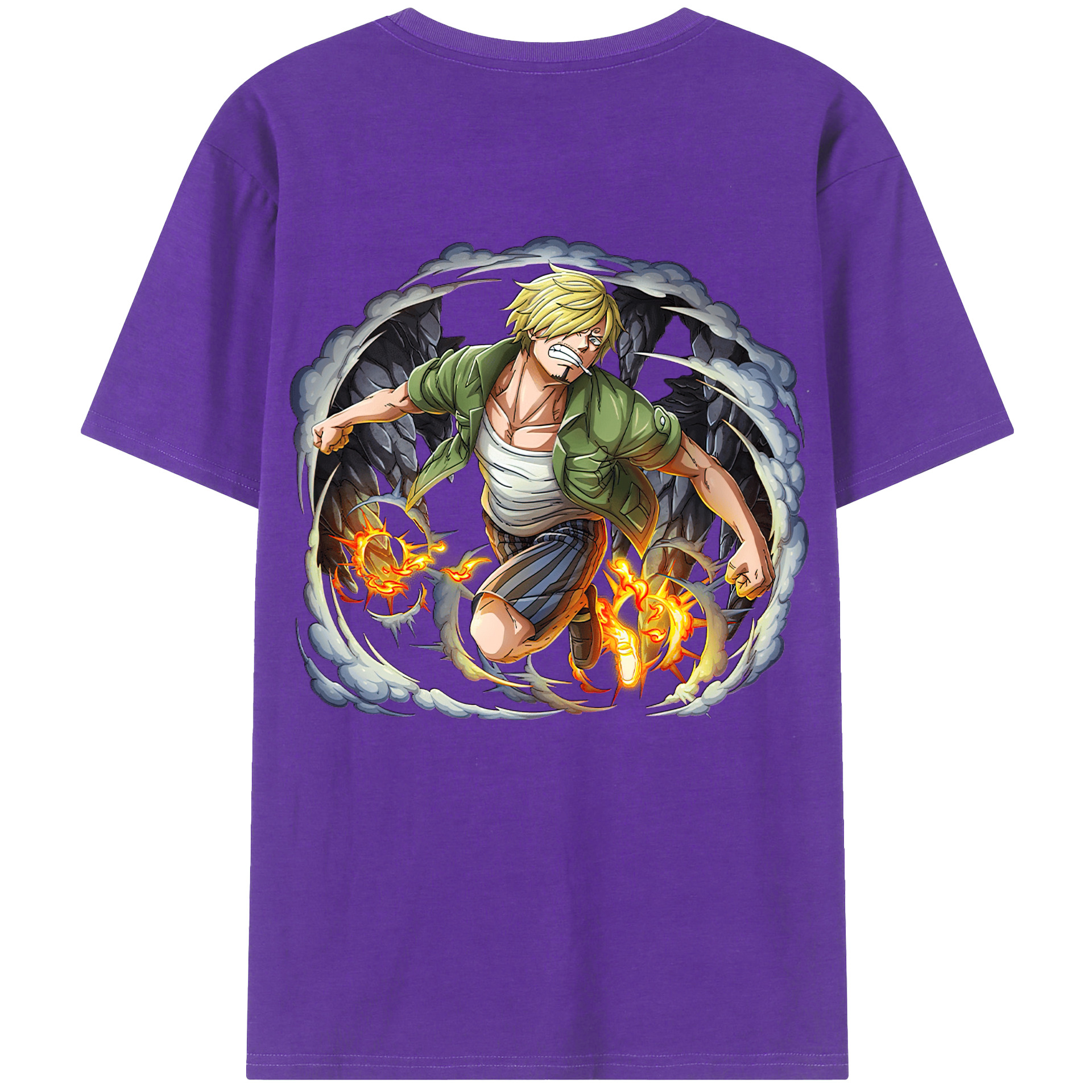 （画像用） ワンピース サンジ ONE PIECE Sanji 綿100％ メンズ半袖Tシャツ（バックプリント） 通気性