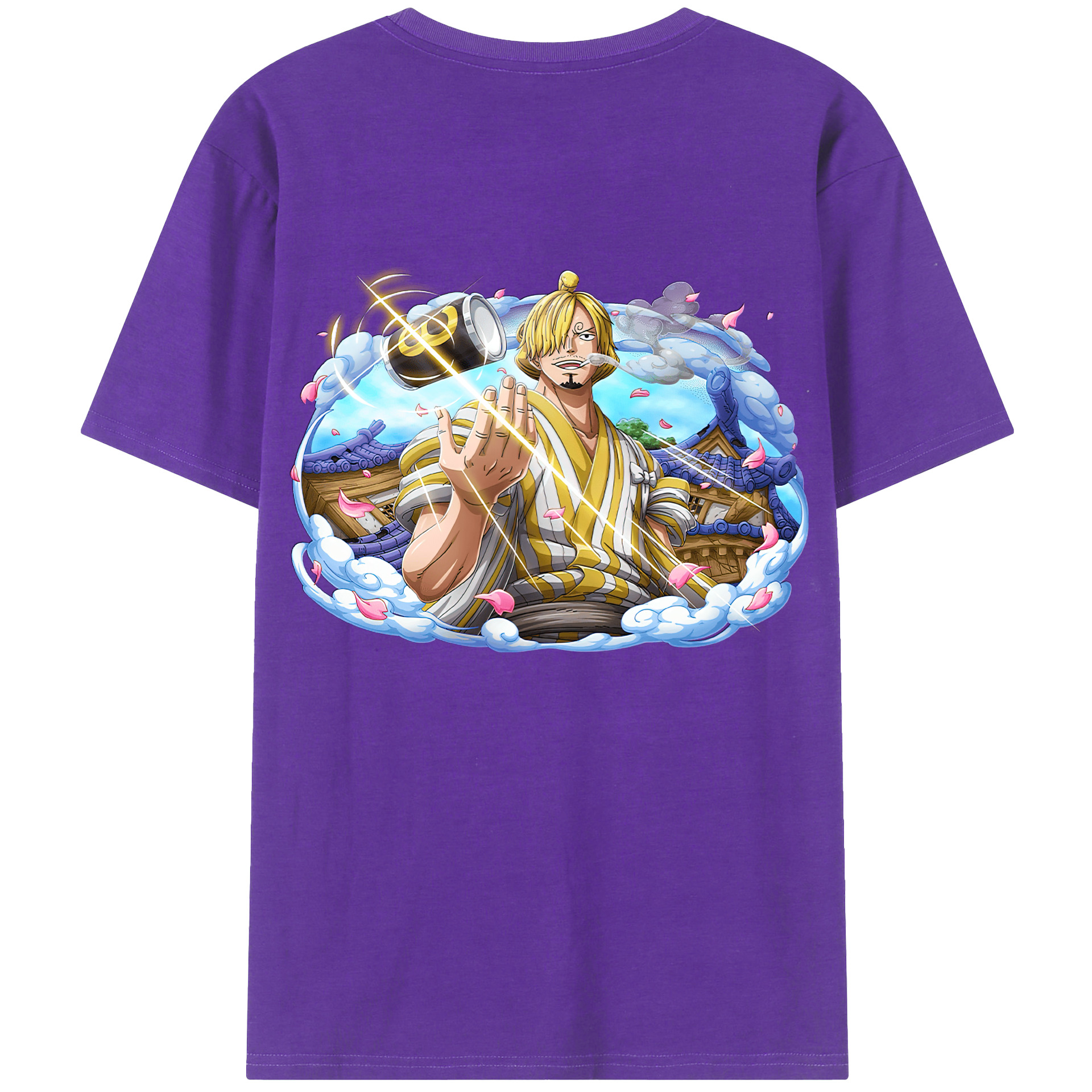 （画像用） ワンピース サンジ ONE PIECE Sanji 綿100％ メンズ半袖Tシャツ（バックプリント） 通気性