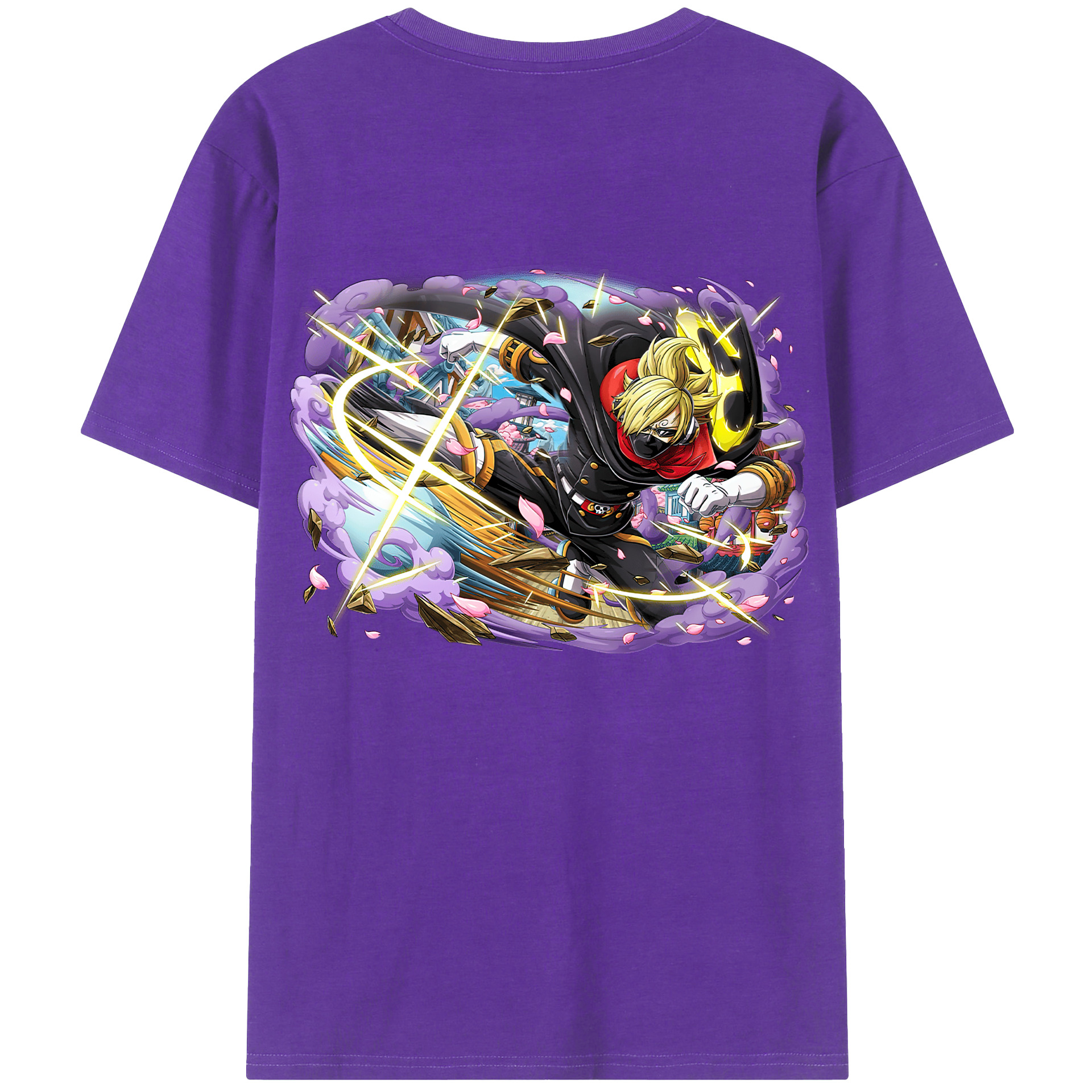 （画像用） ワンピース サンジ ONE PIECE Sanji 綿100％ メンズ半袖Tシャツ（バックプリント） 通気性