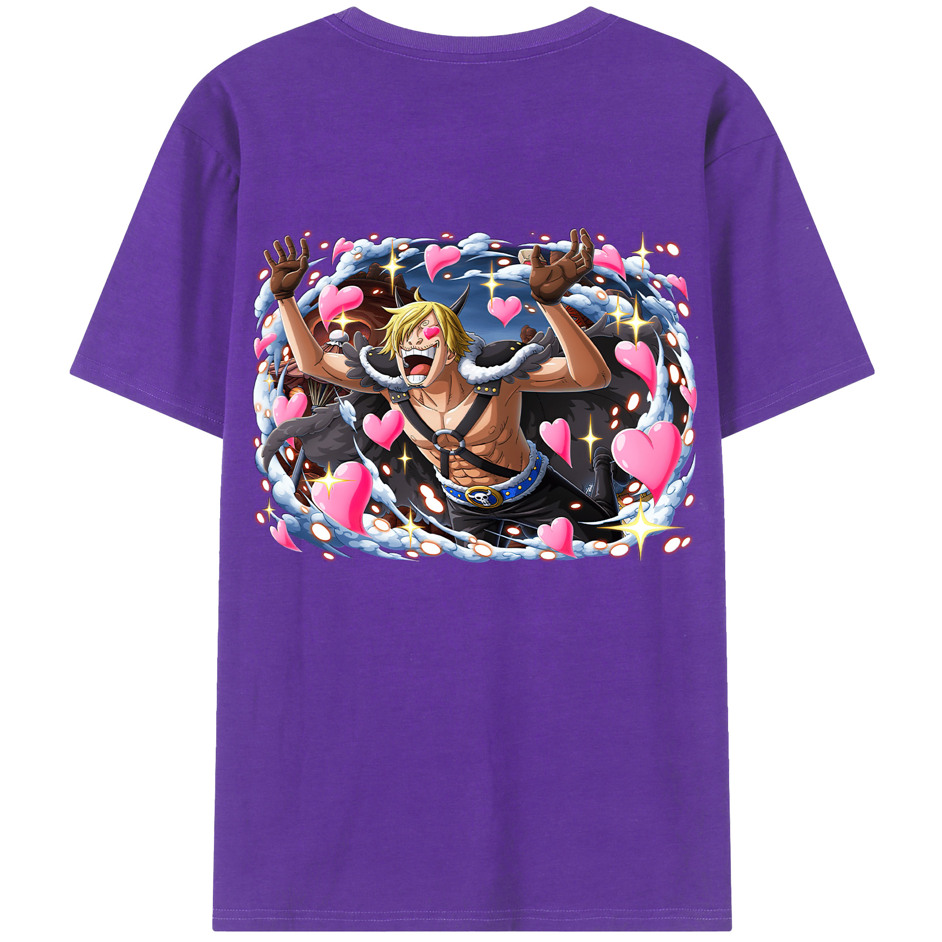 （画像用） ワンピース サンジ ONE PIECE Sanji 綿100％ メンズ半袖Tシャツ（バックプリント） 通気性