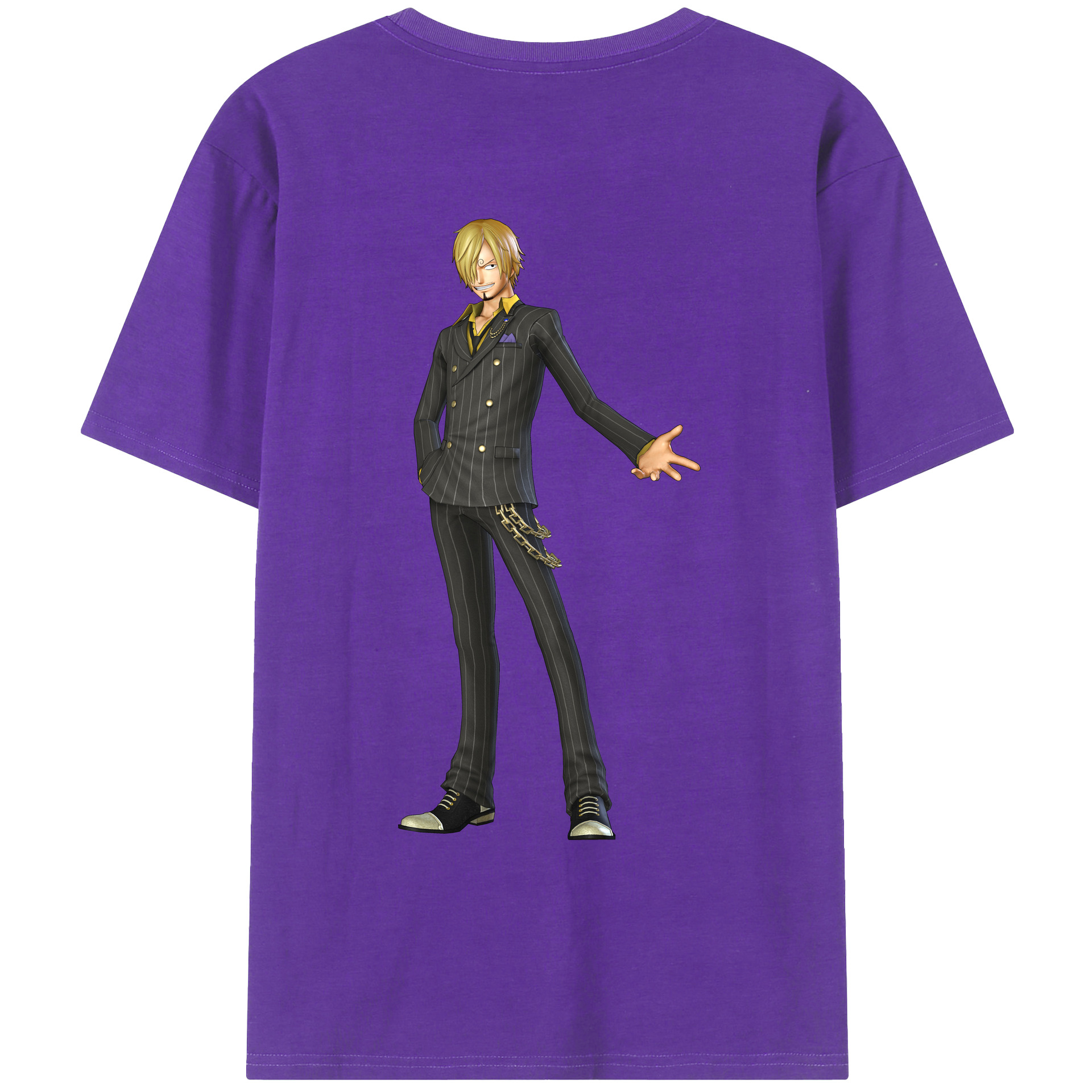 （画像用） ワンピース サンジ ONE PIECE Sanji 綿100％ メンズ半袖Tシャツ（バックプリント） 通気性