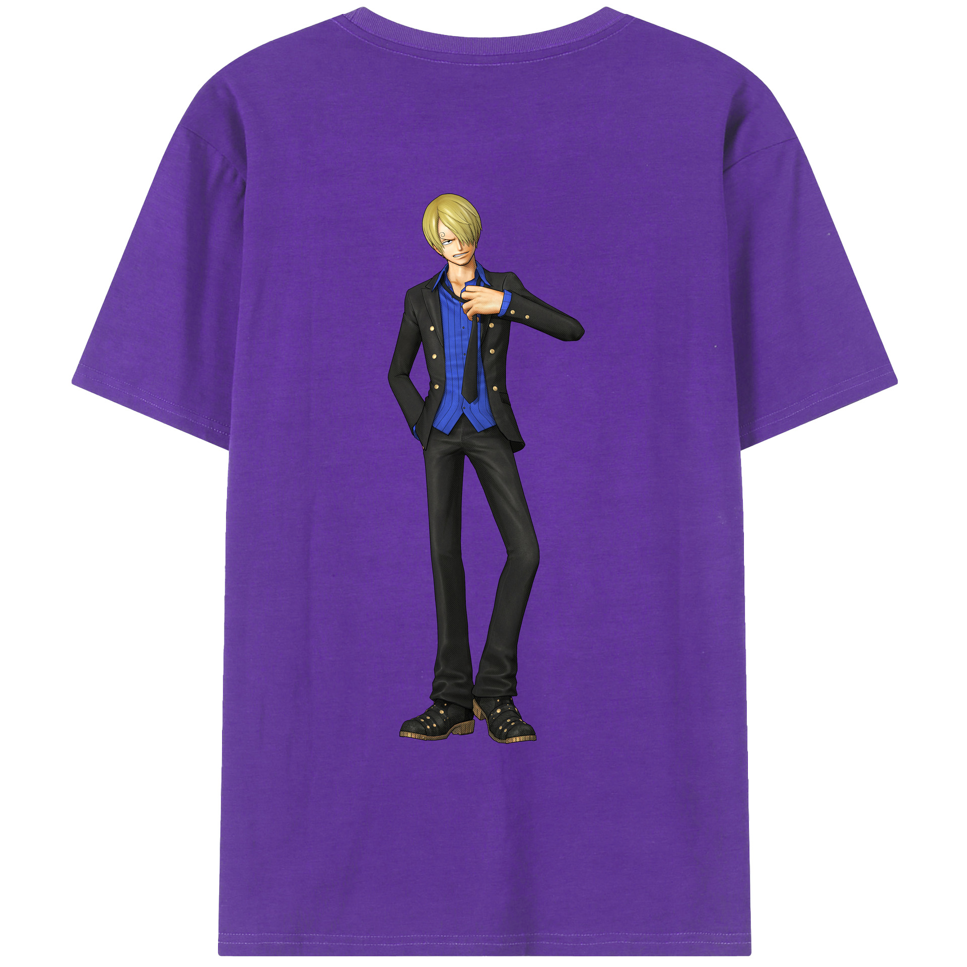 （画像用） ワンピース サンジ ONE PIECE Sanji 綿100％ メンズ半袖Tシャツ（バックプリント） 通気性
