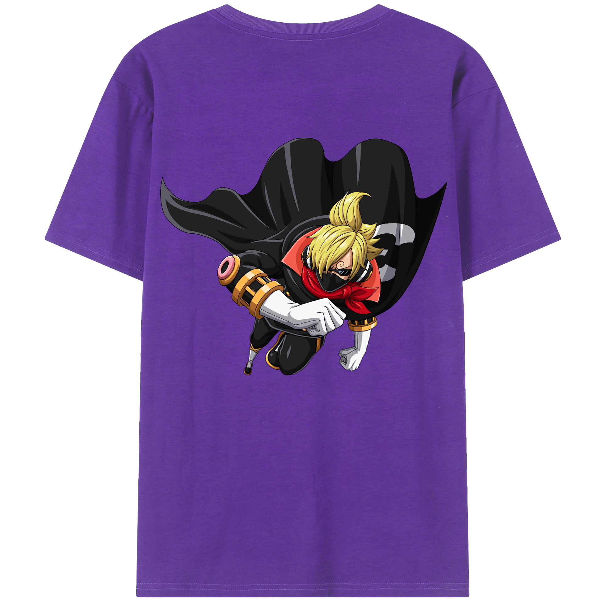 （画像用） ワンピース サンジ ONE PIECE Sanji 綿100％ メンズ半袖Tシャツ（バックプリント） 通気性