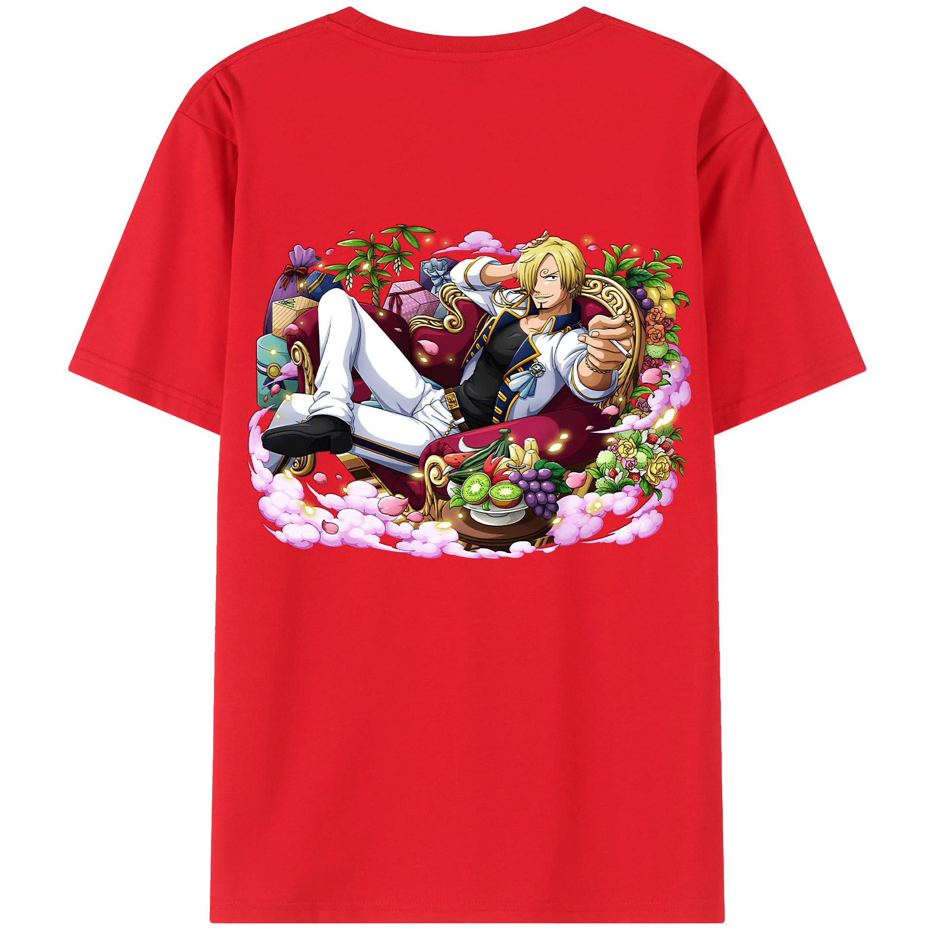 （画像用） ワンピース サンジ ONE PIECE Sanji 綿100％ メンズ半袖Tシャツ（バックプリント） 通気性