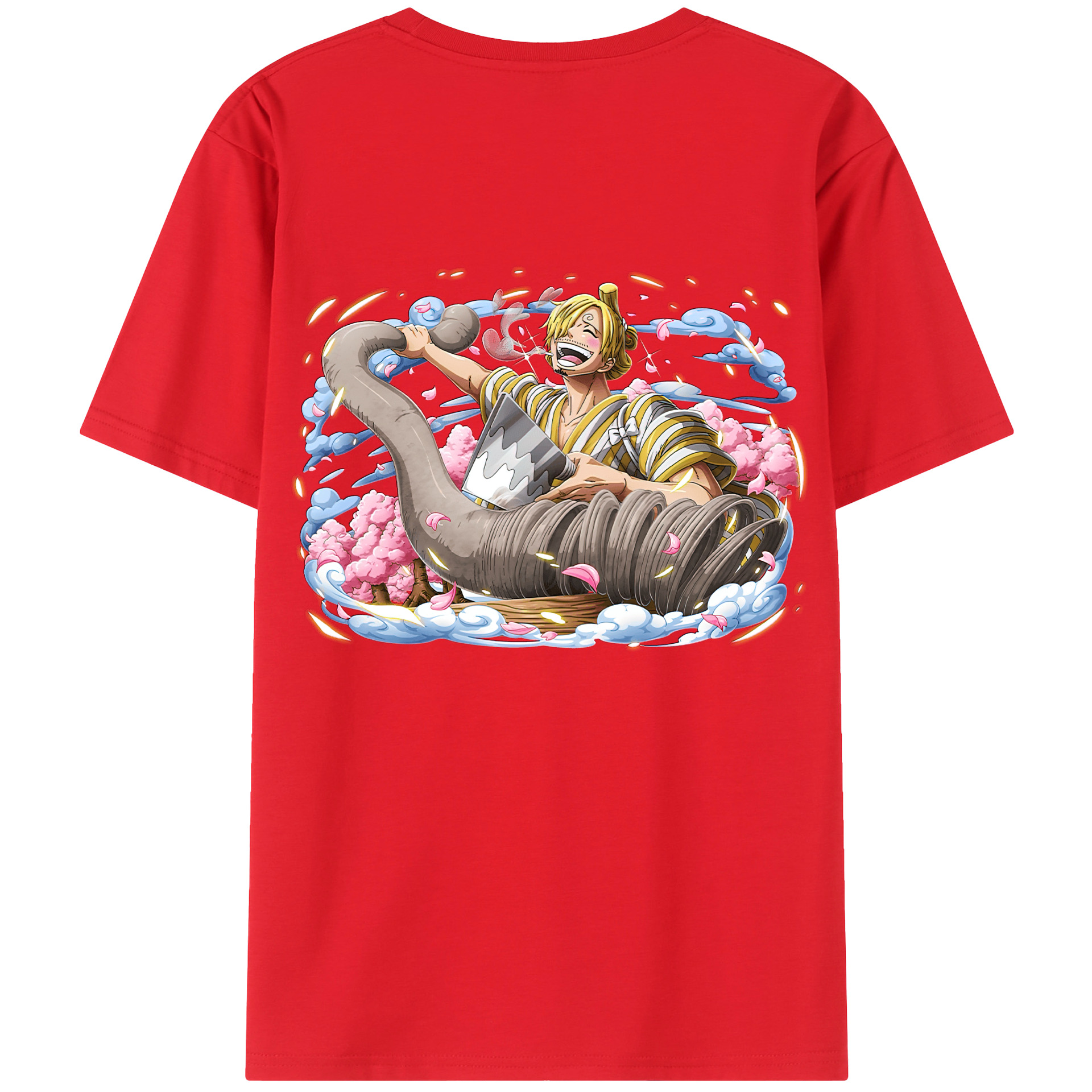 （画像用） ワンピース サンジ ONE PIECE Sanji 綿100％ メンズ半袖Tシャツ（バックプリント） 通気性