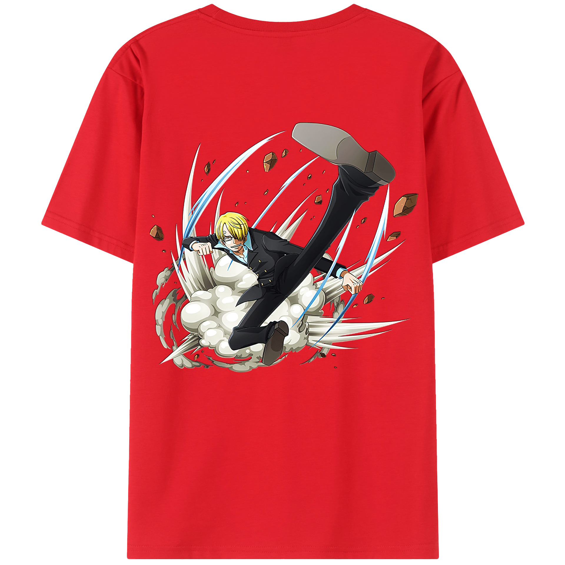 （画像用） ワンピース サンジ ONE PIECE Sanji 綿100％ メンズ半袖Tシャツ（バックプリント） 通気性
