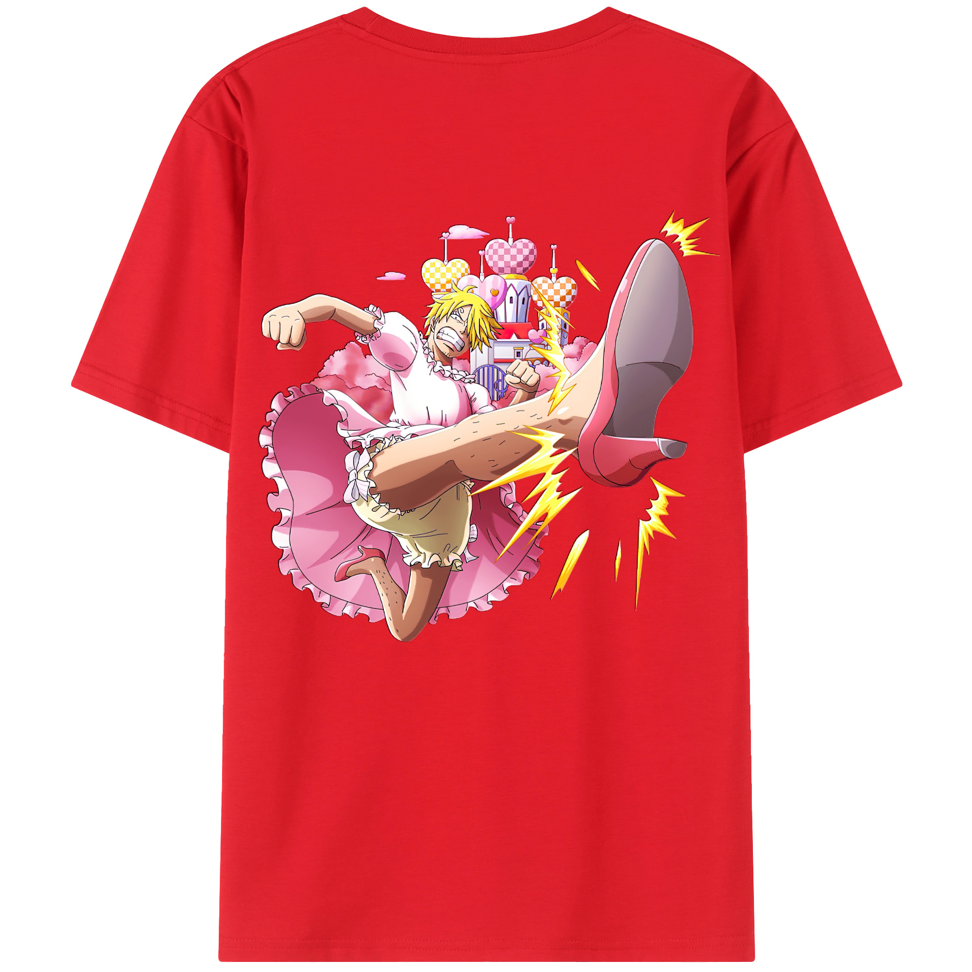 （画像用） ワンピース サンジ ONE PIECE Sanji 綿100％ メンズ半袖Tシャツ（バックプリント） 通気性