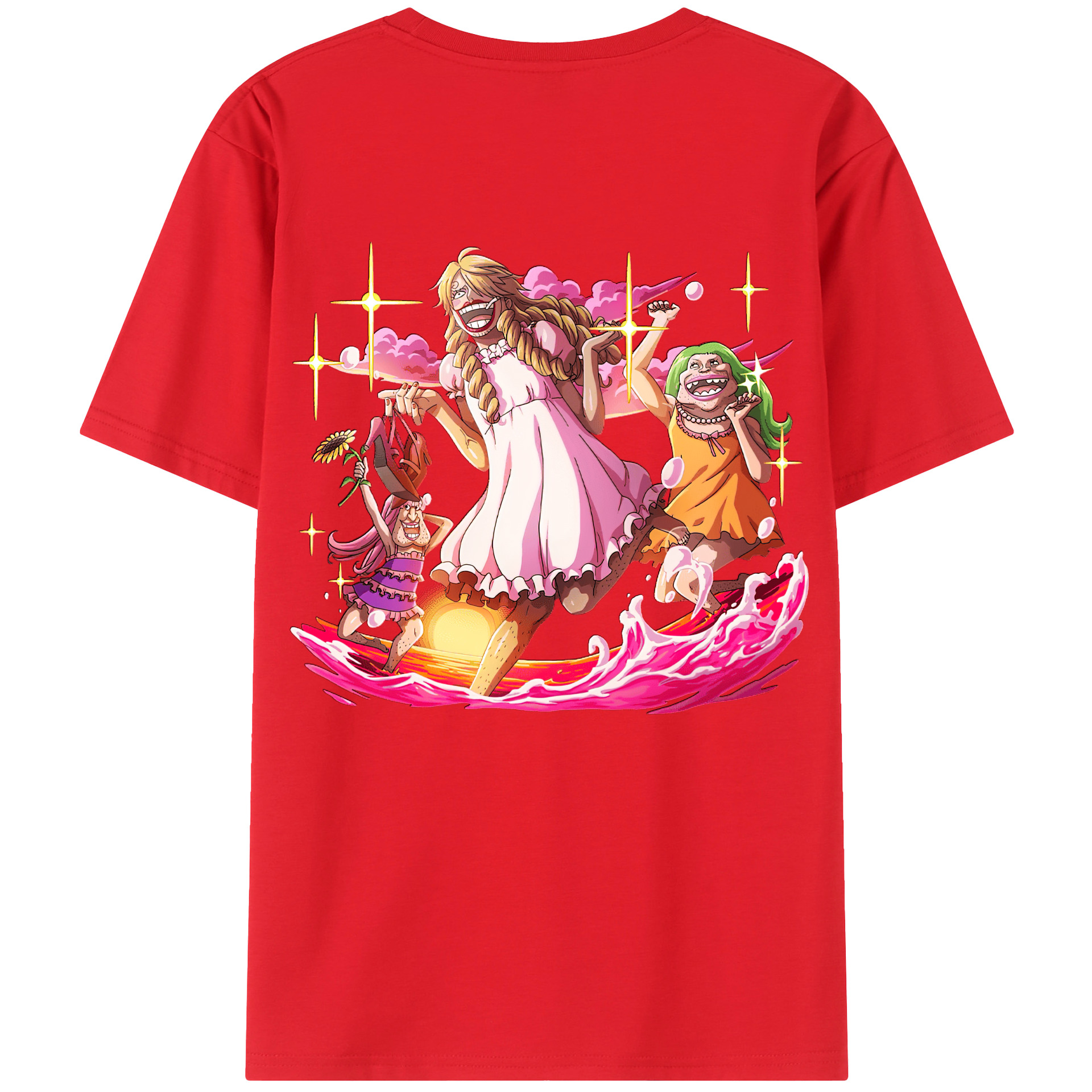 （画像用） ワンピース サンジ ONE PIECE Sanji 綿100％ メンズ半袖Tシャツ（バックプリント） 通気性