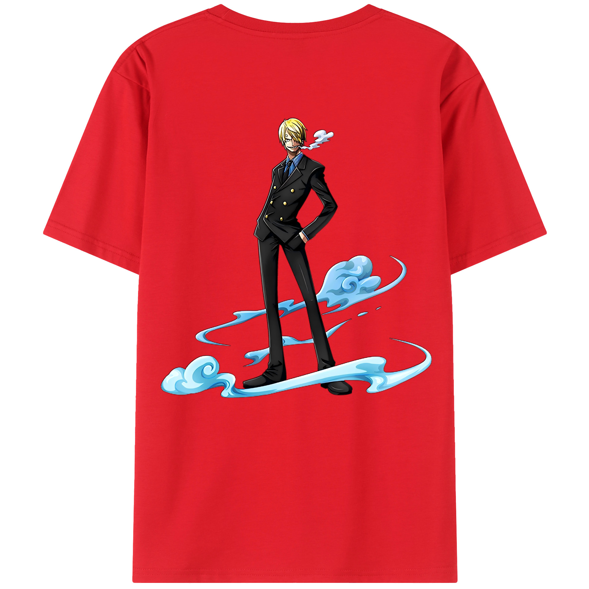 （画像用） ワンピース サンジ ONE PIECE Sanji 綿100％ メンズ半袖Tシャツ（バックプリント） 通気性