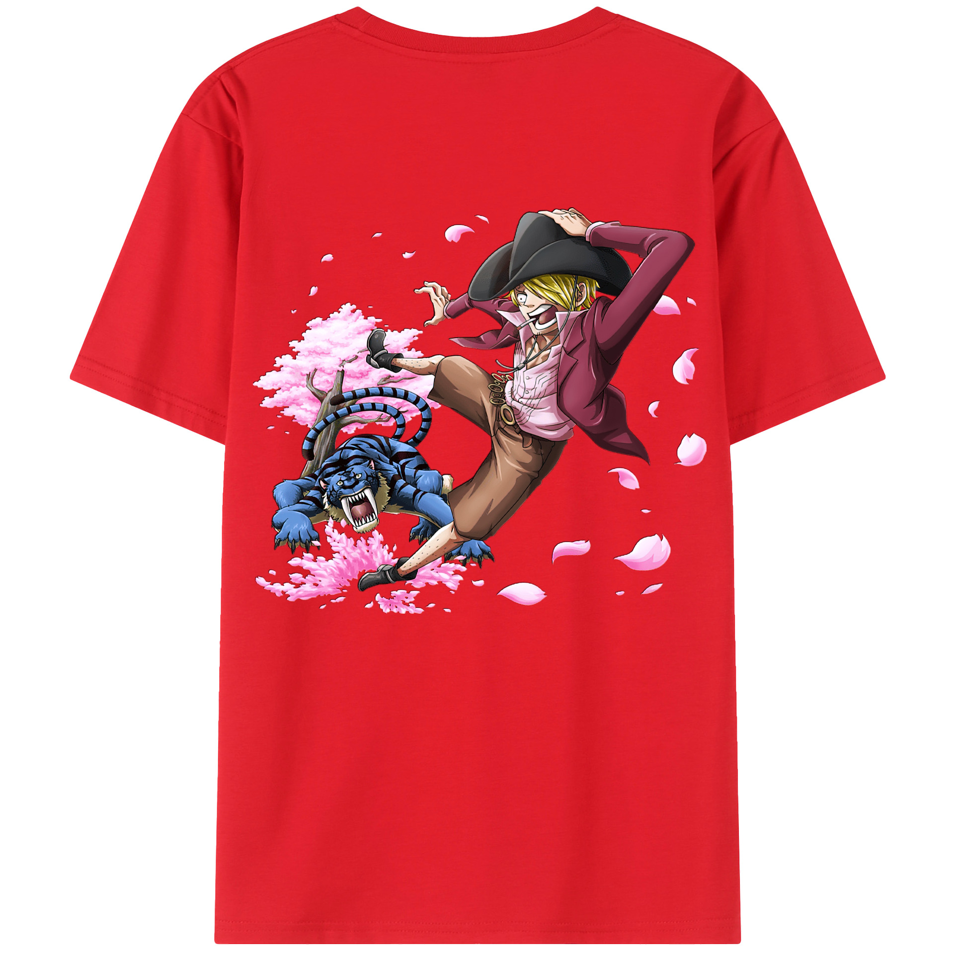 （画像用） ワンピース サンジ ONE PIECE Sanji 綿100％ メンズ半袖Tシャツ（バックプリント） 通気性