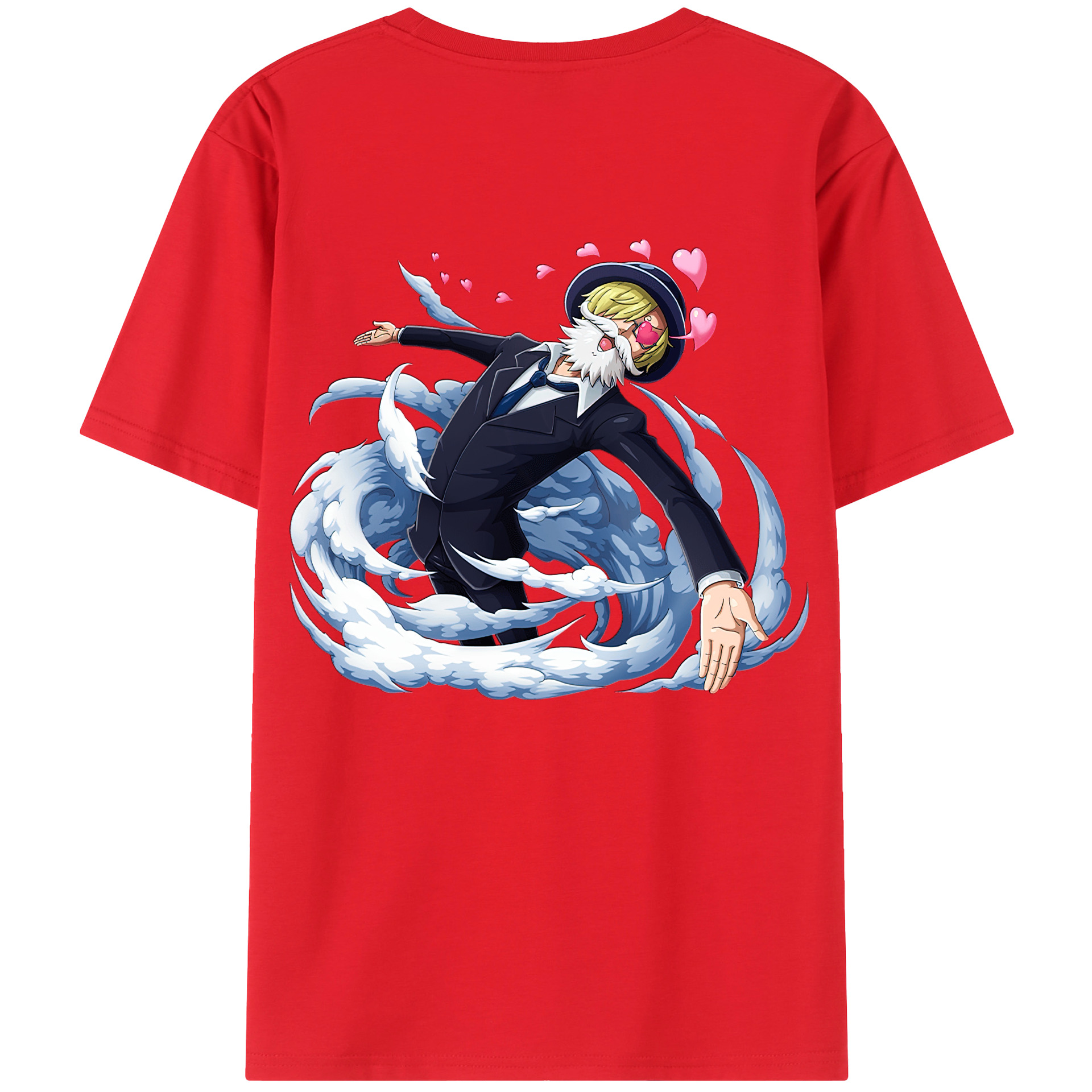 （画像用） ワンピース サンジ ONE PIECE Sanji 綿100％ メンズ半袖Tシャツ（バックプリント） 通気性