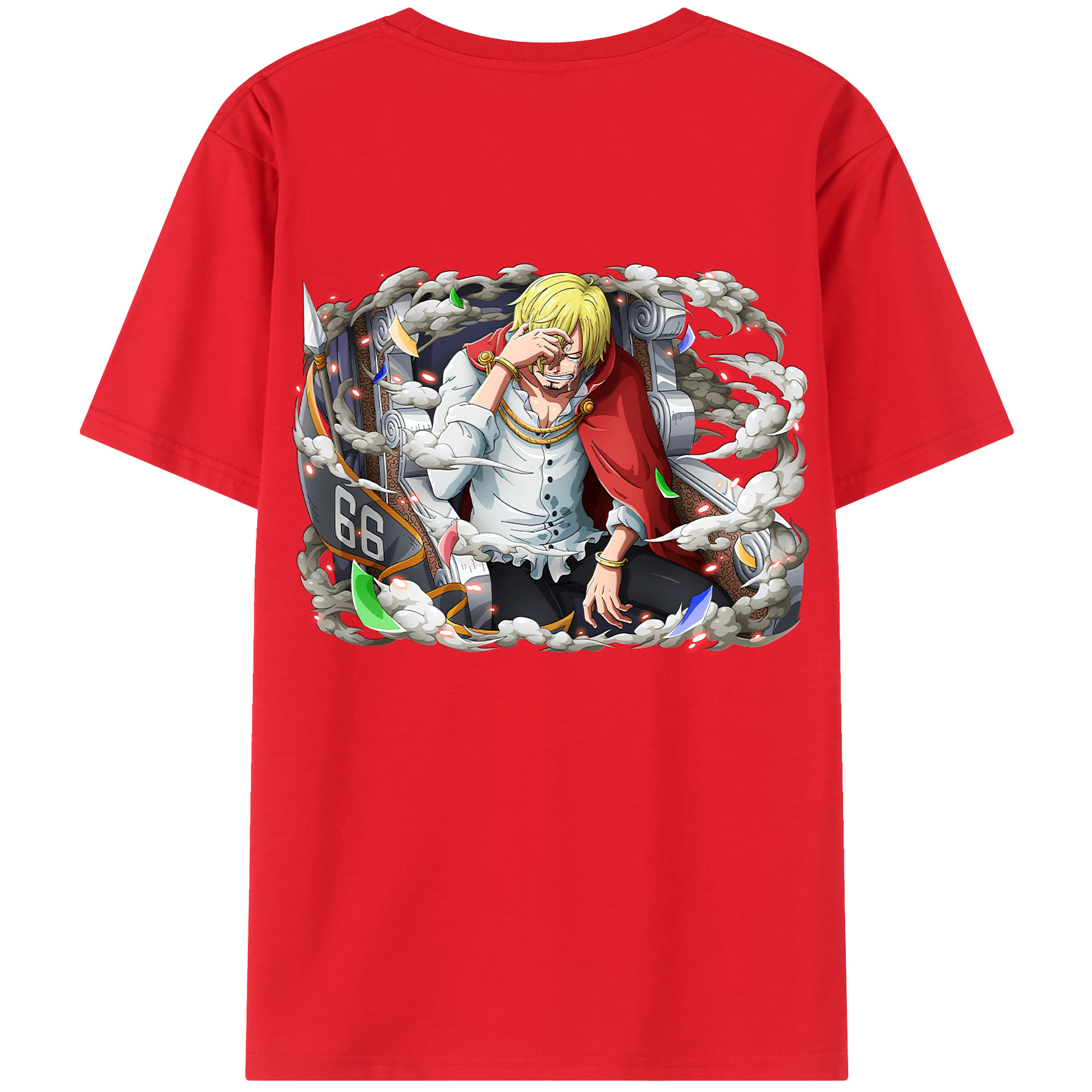 （画像用） ワンピース サンジ ONE PIECE Sanji 綿100％ メンズ半袖Tシャツ（バックプリント） 通気性