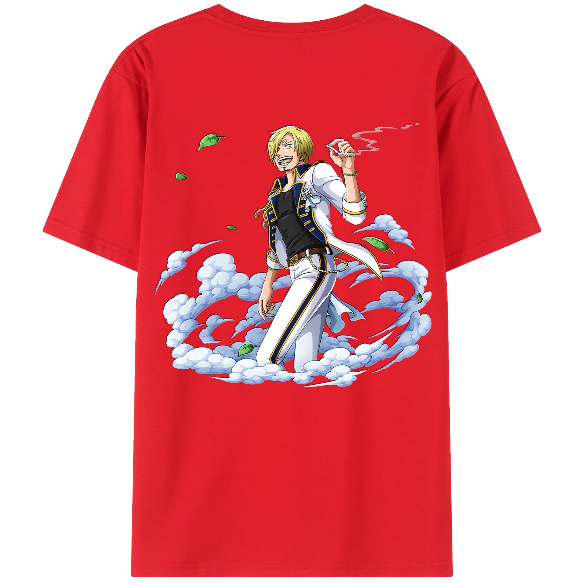 （画像用） ワンピース サンジ ONE PIECE Sanji 綿100％ メンズ半袖Tシャツ（バックプリント） 通気性