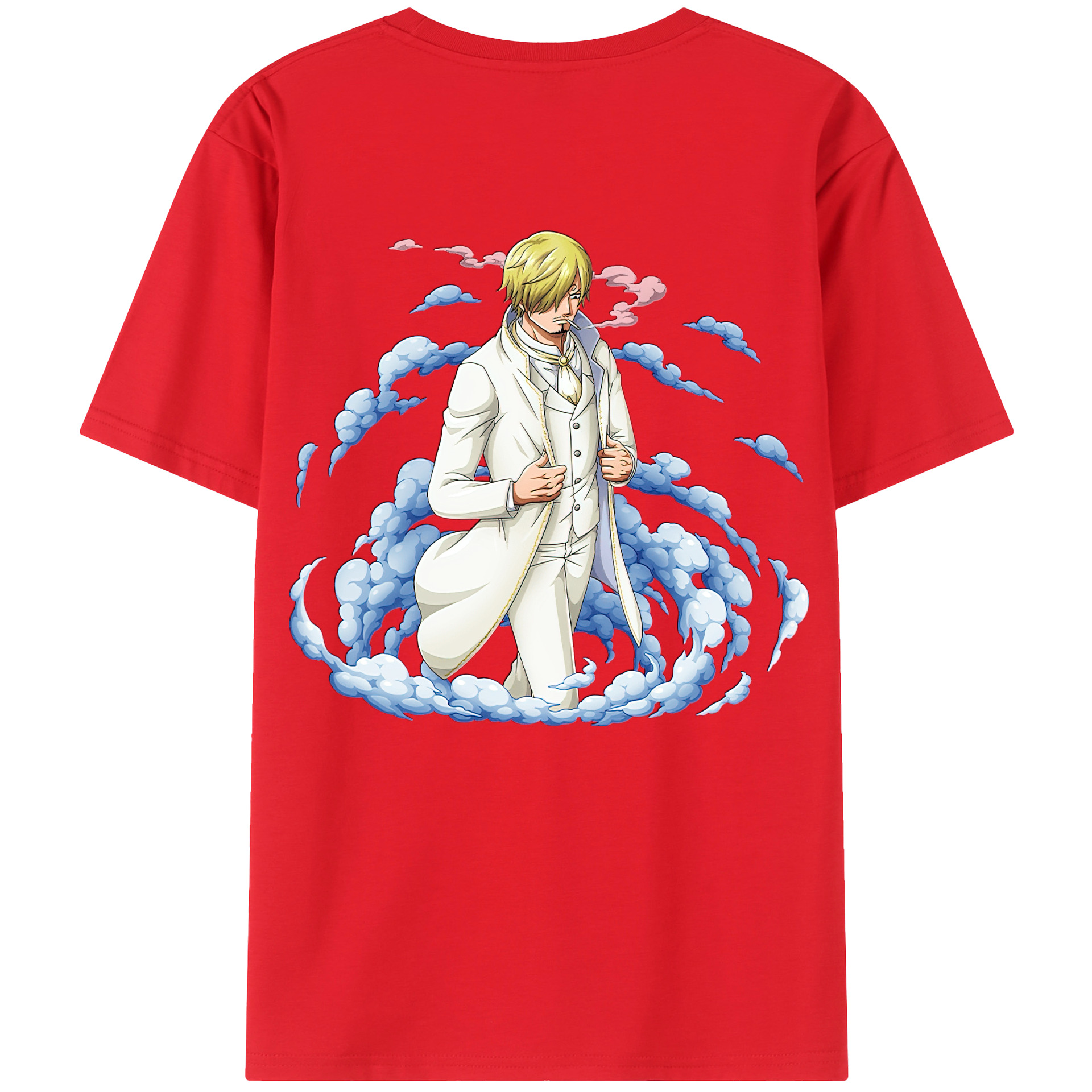 （画像用） ワンピース サンジ ONE PIECE Sanji 綿100％ メンズ半袖Tシャツ（バックプリント） 通気性