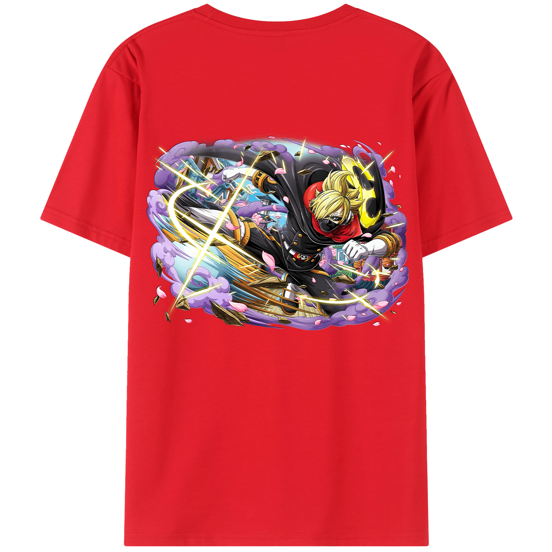 （画像用） ワンピース サンジ ONE PIECE Sanji 綿100％ メンズ半袖Tシャツ（バックプリント） 通気性