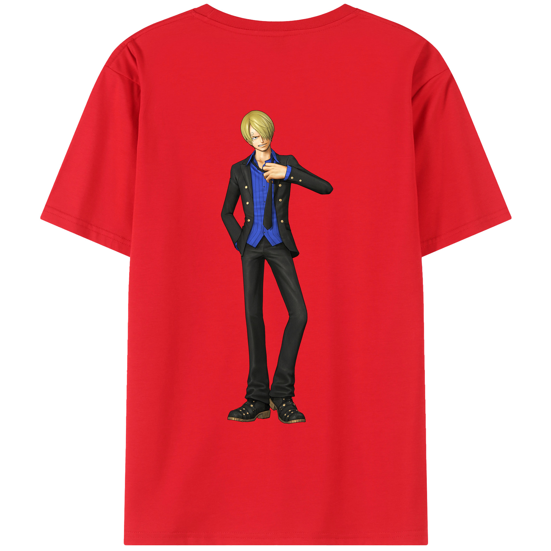（画像用） ワンピース サンジ ONE PIECE Sanji 綿100％ メンズ半袖Tシャツ（バックプリント） 通気性