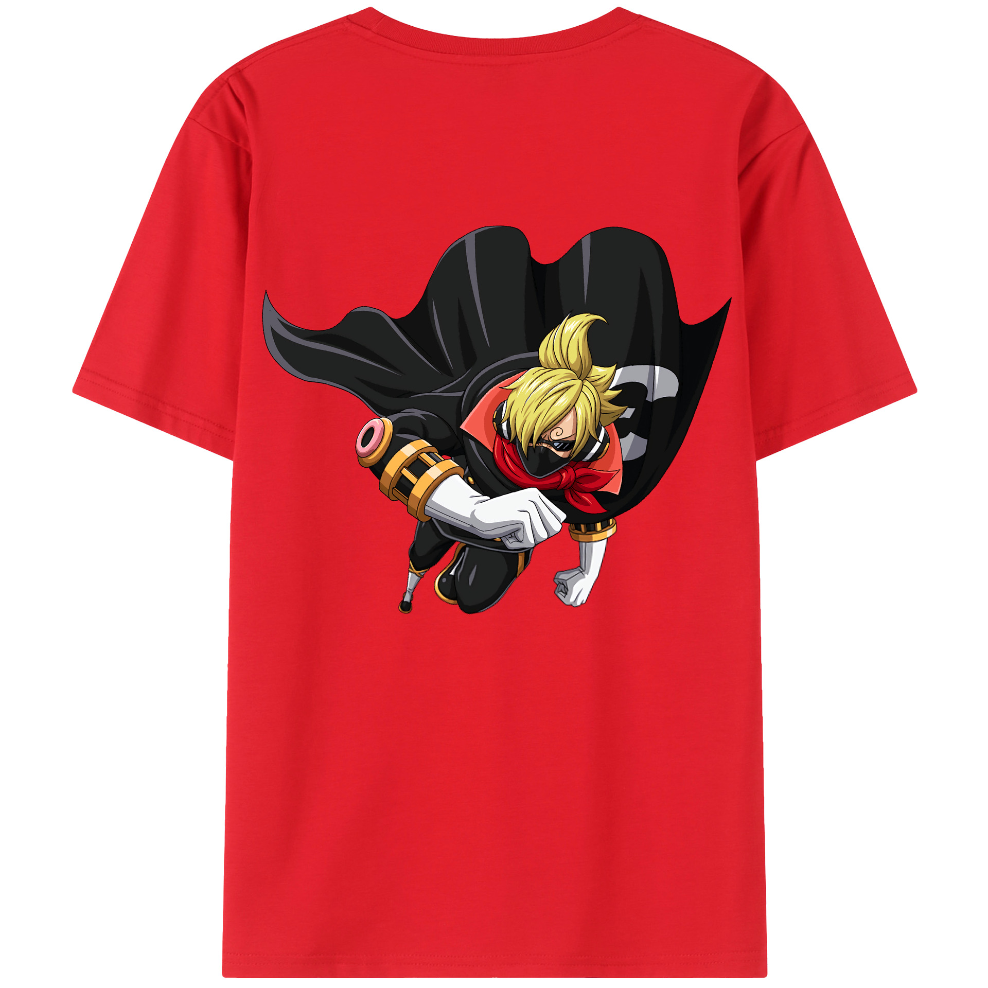 （画像用） ワンピース サンジ ONE PIECE Sanji 綿100％ メンズ半袖Tシャツ（バックプリント） 通気性