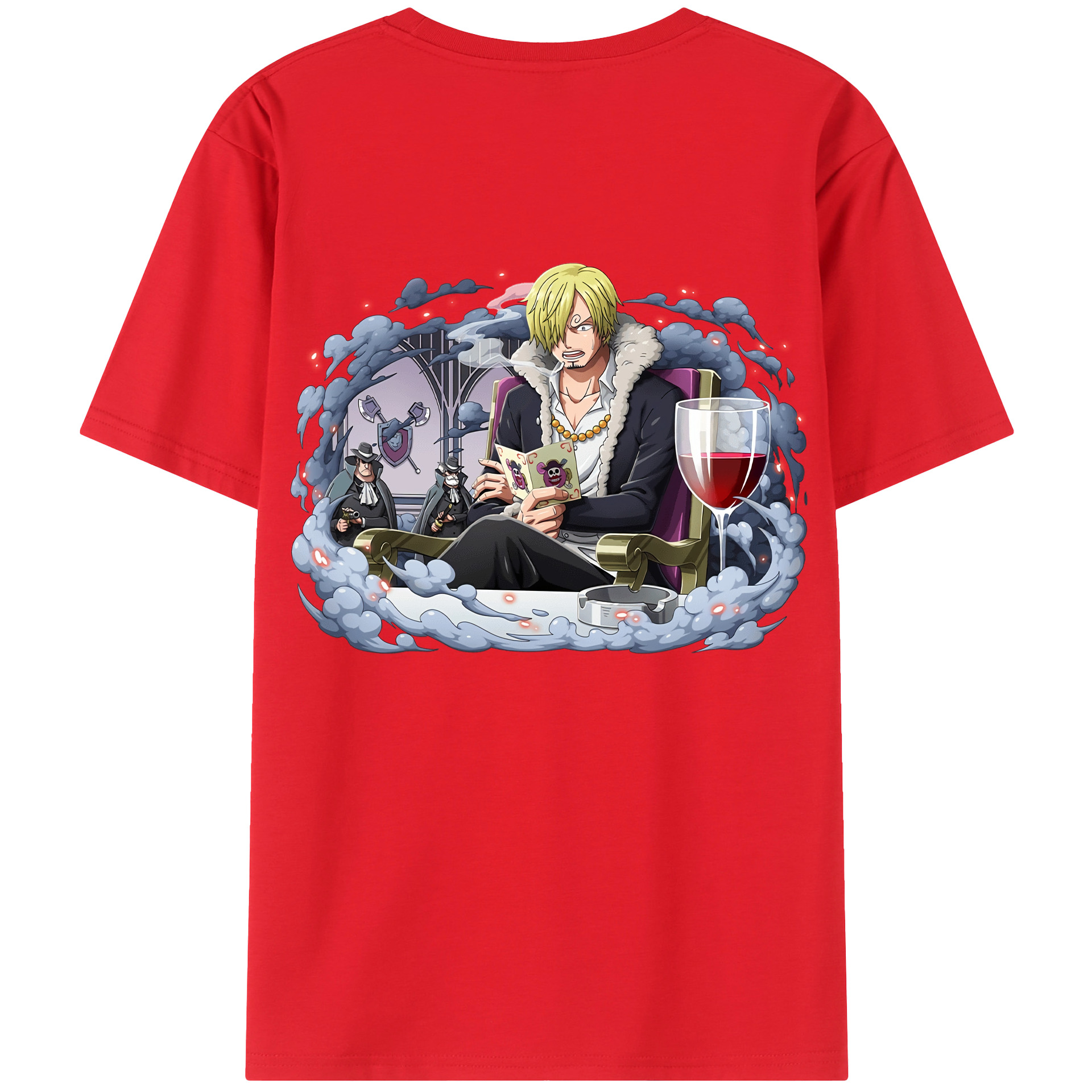 （画像用） ワンピース サンジ ONE PIECE Sanji 綿100％ メンズ半袖Tシャツ（バックプリント） 通気性