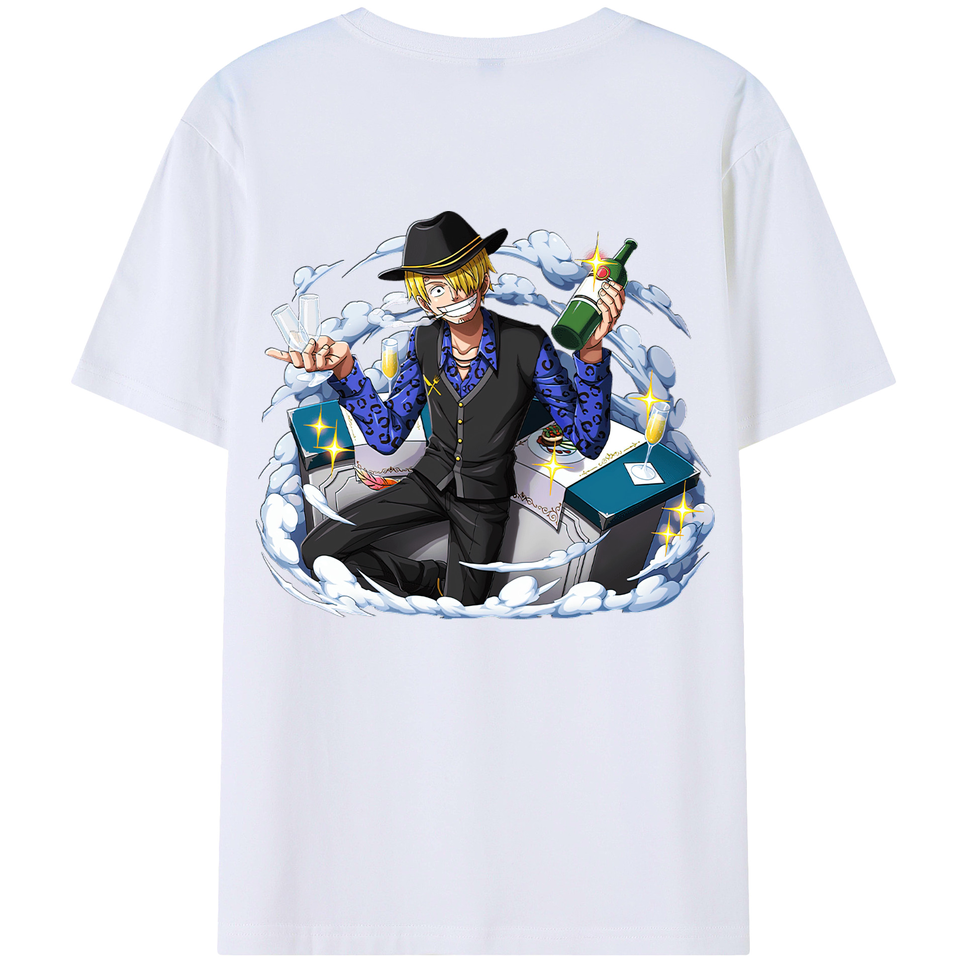 （画像用） ワンピース サンジ ONE PIECE Sanji 綿100％ メンズ半袖Tシャツ（バックプリント） 通気性