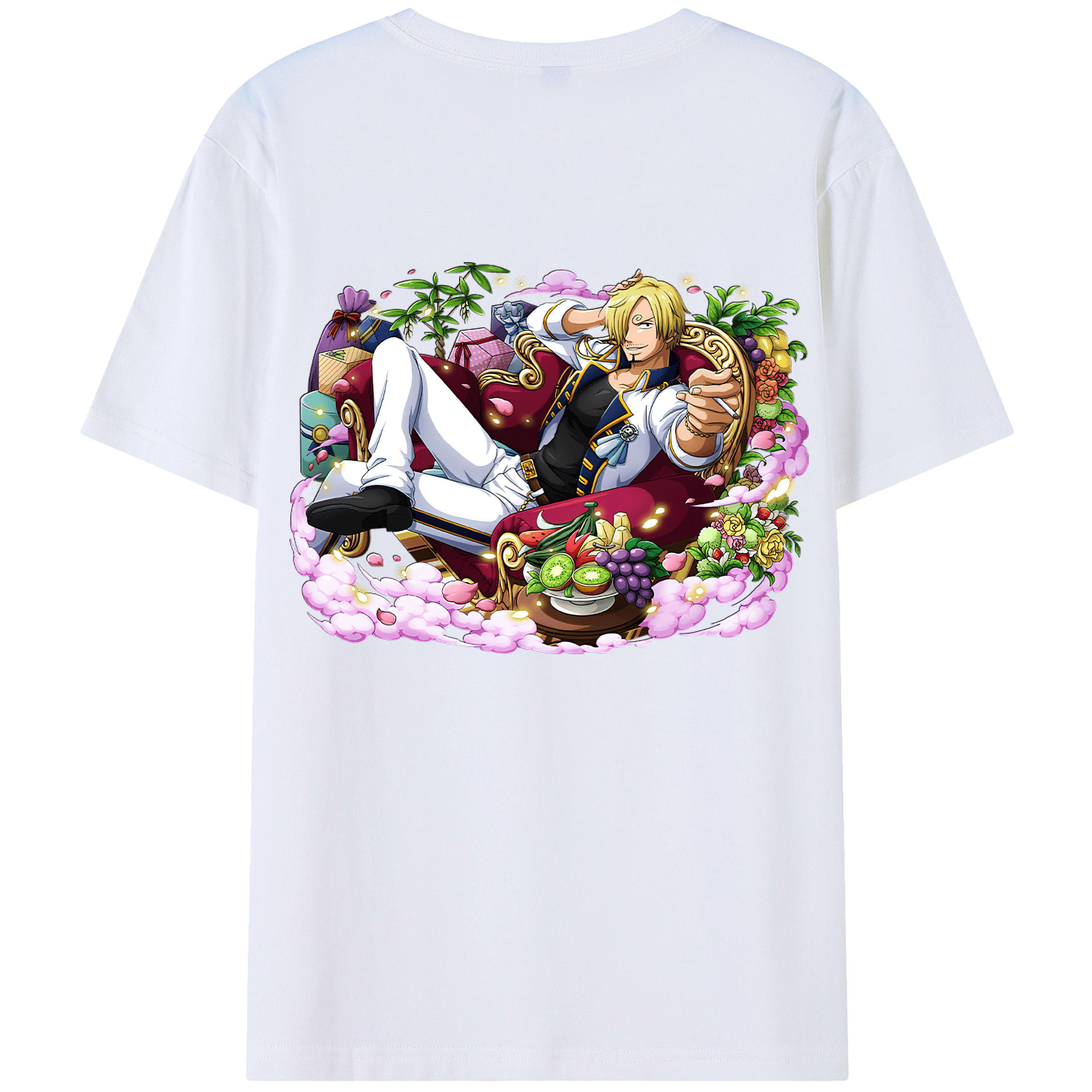 （画像用） ワンピース サンジ ONE PIECE Sanji 綿100％ メンズ半袖Tシャツ（バックプリント） 通気性