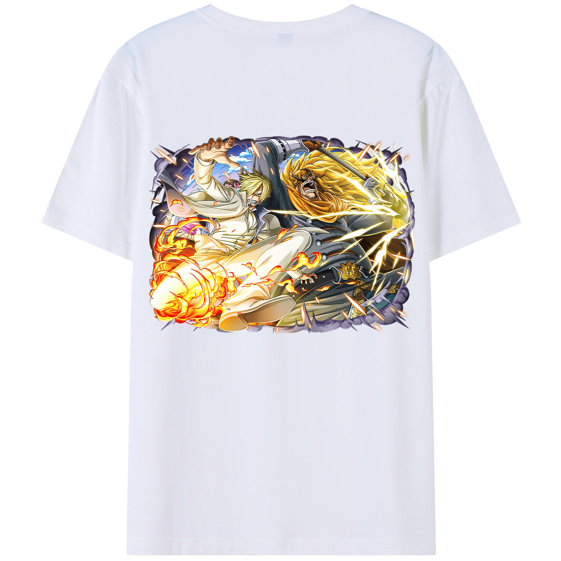 （画像用） ワンピース サンジ ONE PIECE Sanji 綿100％ メンズ半袖Tシャツ（バックプリント） 通気性
