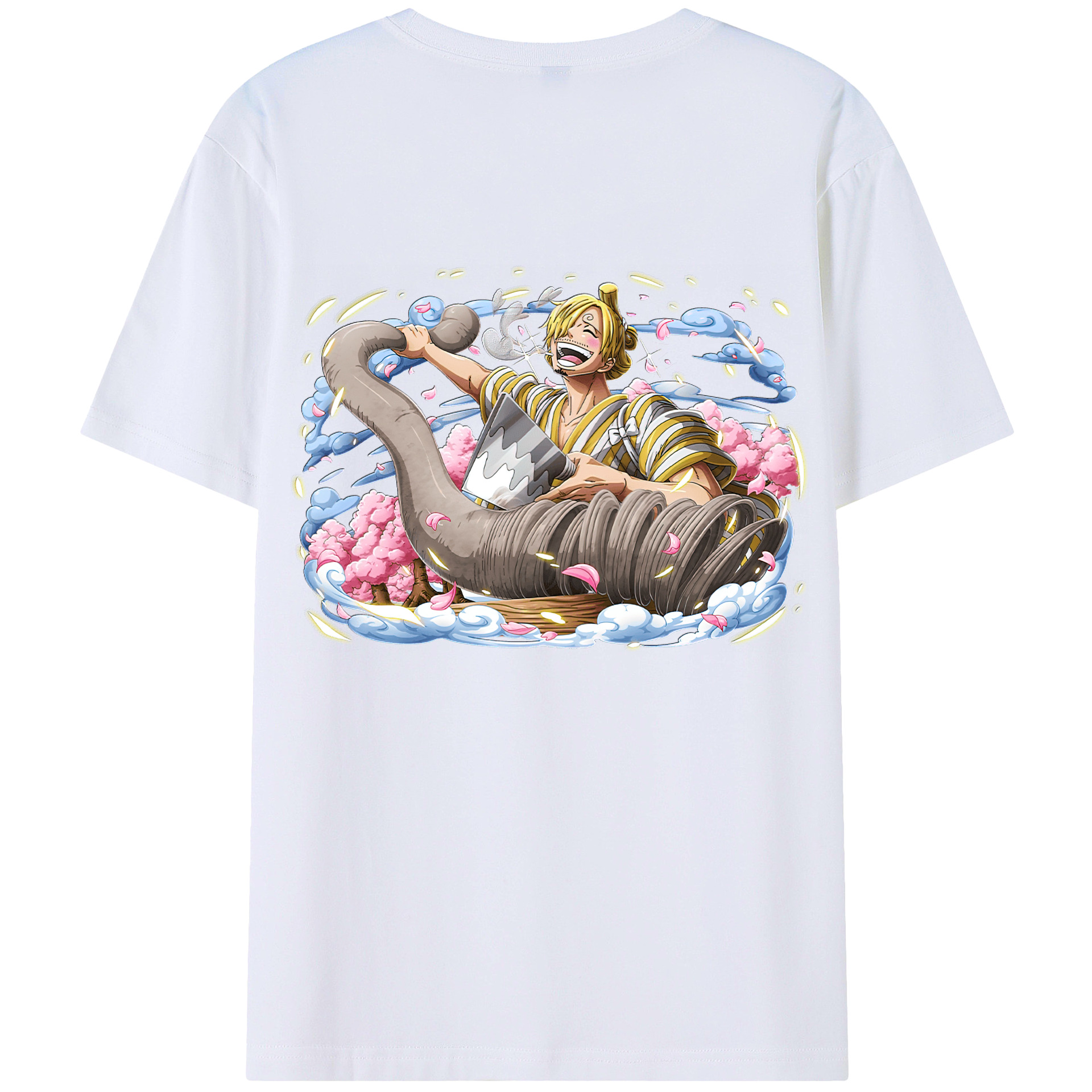 （画像用） ワンピース サンジ ONE PIECE Sanji 綿100％ メンズ半袖Tシャツ（バックプリント） 通気性