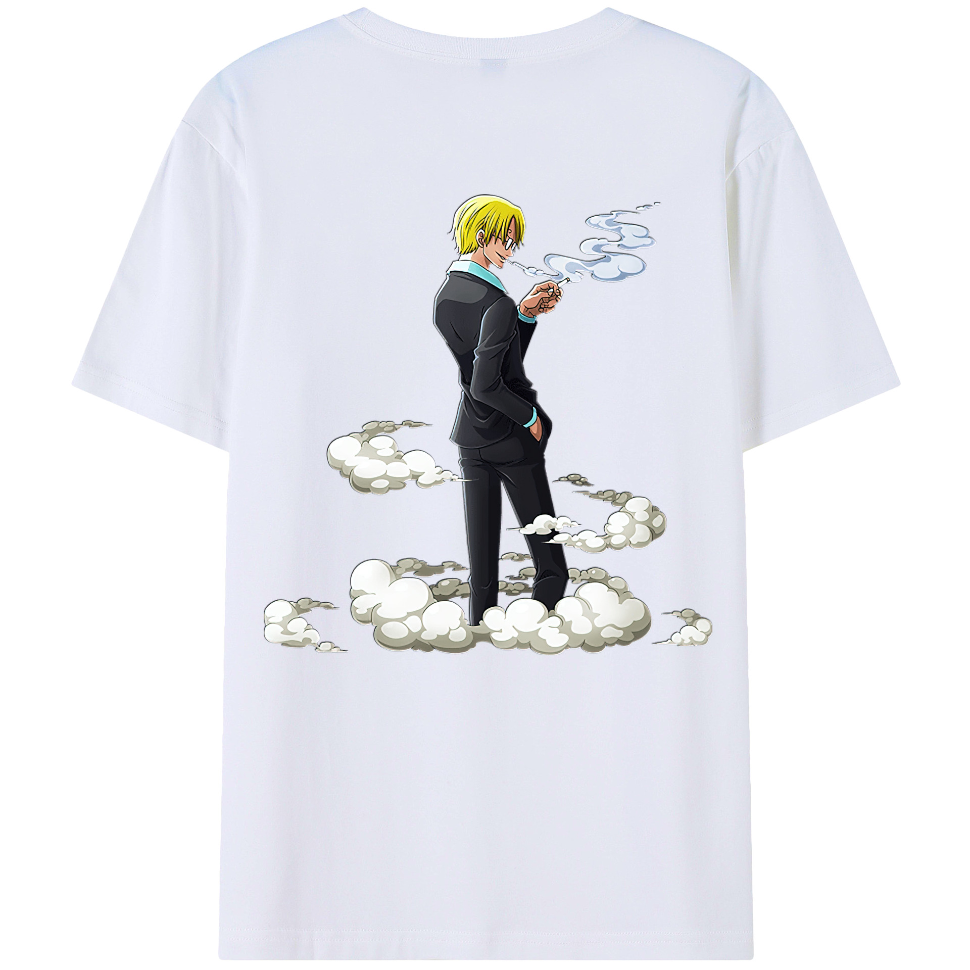 （画像用） ワンピース サンジ ONE PIECE Sanji 綿100％ メンズ半袖Tシャツ（バックプリント） 通気性