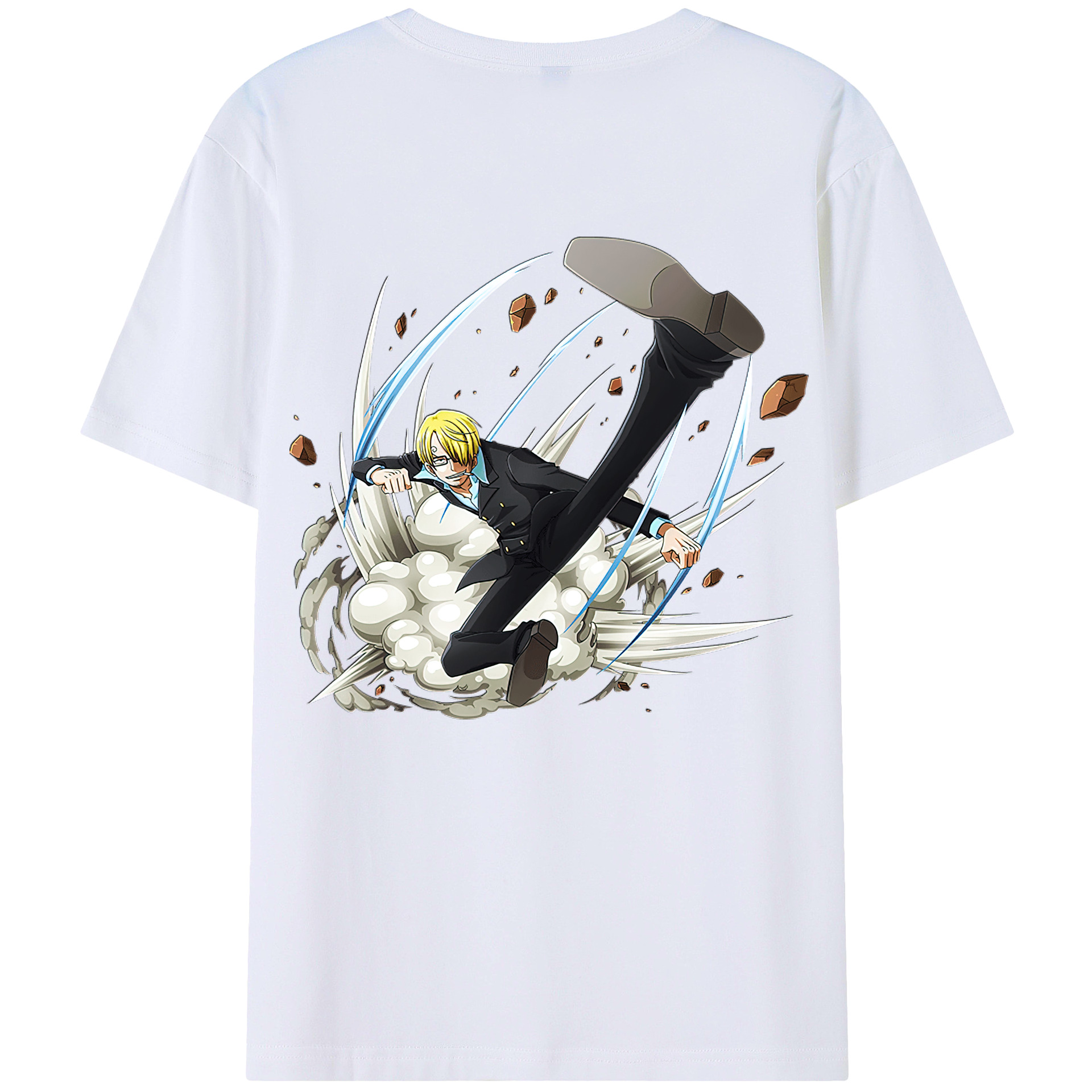 （画像用） ワンピース サンジ ONE PIECE Sanji 綿100％ メンズ半袖Tシャツ（バックプリント） 通気性