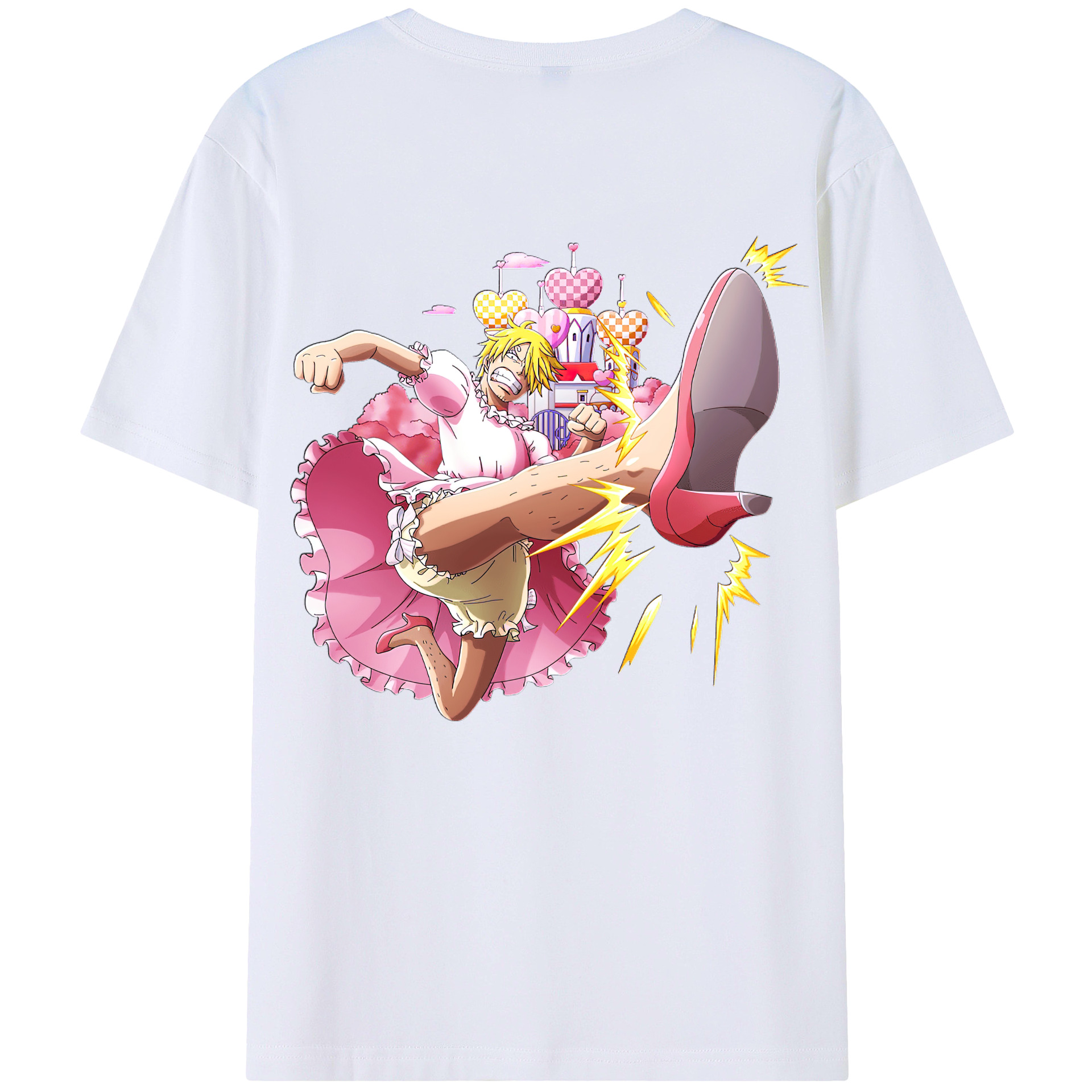 （画像用） ワンピース サンジ ONE PIECE Sanji 綿100％ メンズ半袖Tシャツ（バックプリント） 通気性