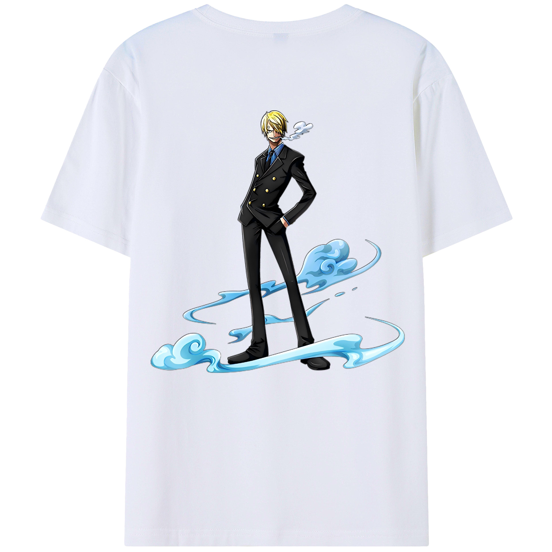 （画像用） ワンピース サンジ ONE PIECE Sanji 綿100％ メンズ半袖Tシャツ（バックプリント） 通気性