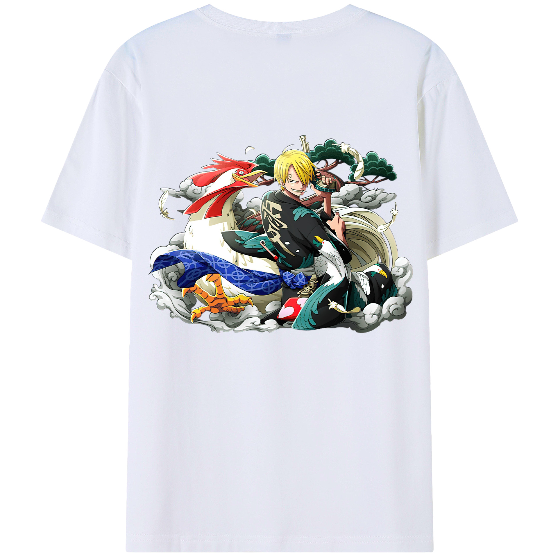 （画像用） ワンピース サンジ ONE PIECE Sanji 綿100％ メンズ半袖Tシャツ（バックプリント） 通気性