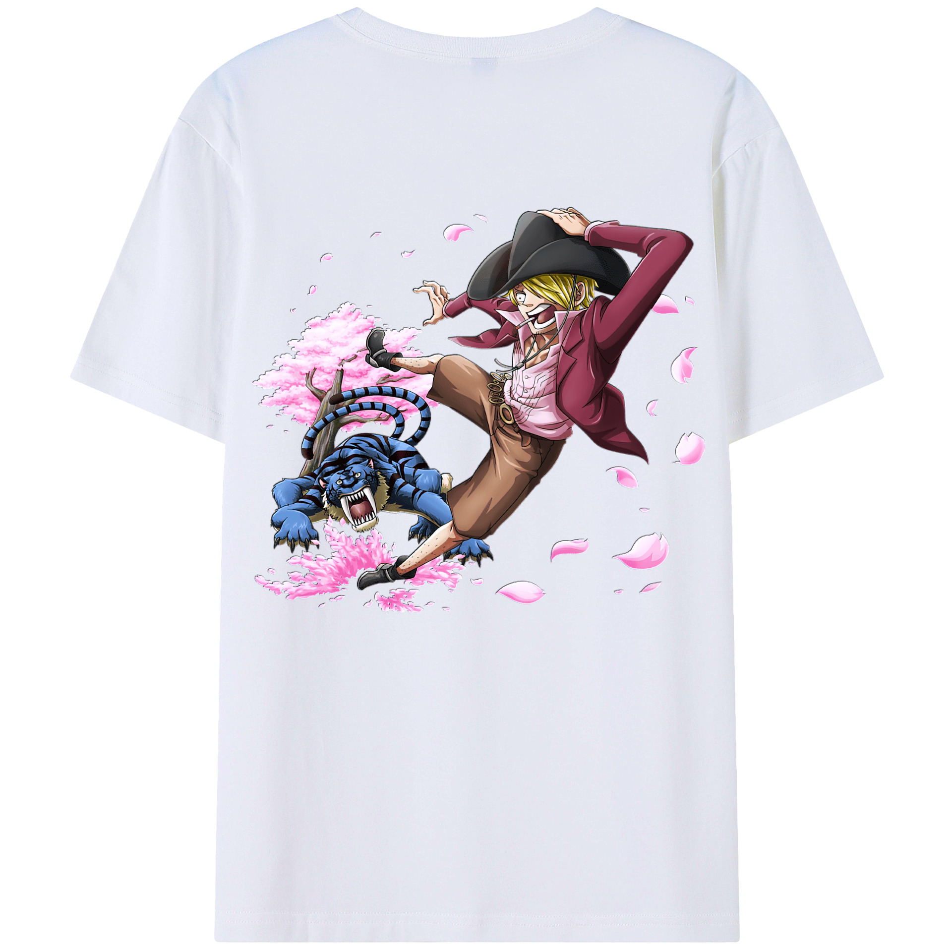 （画像用） ワンピース サンジ ONE PIECE Sanji 綿100％ メンズ半袖Tシャツ（バックプリント） 通気性