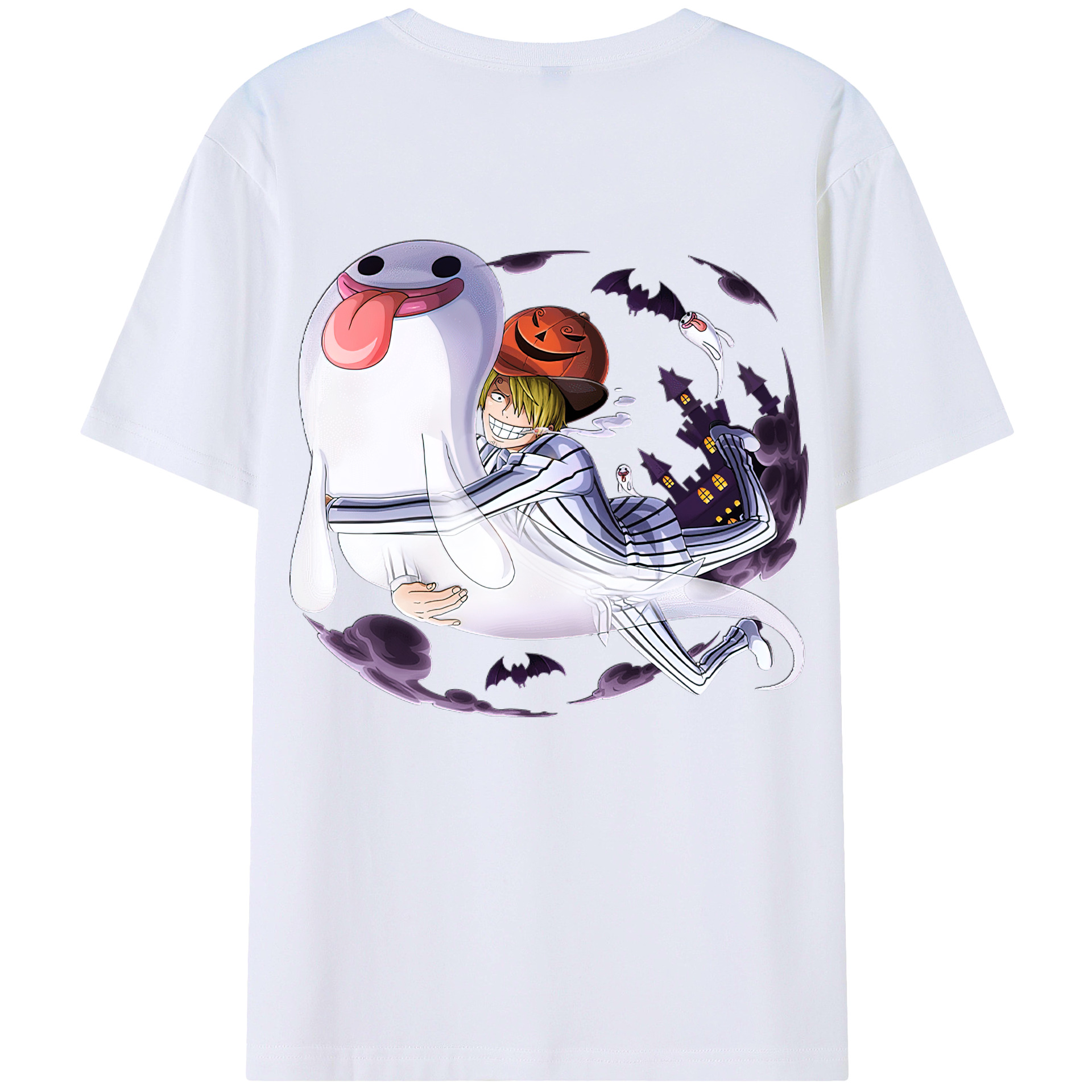 （画像用） ワンピース サンジ ONE PIECE Sanji 綿100％ メンズ半袖Tシャツ（バックプリント） 通気性
