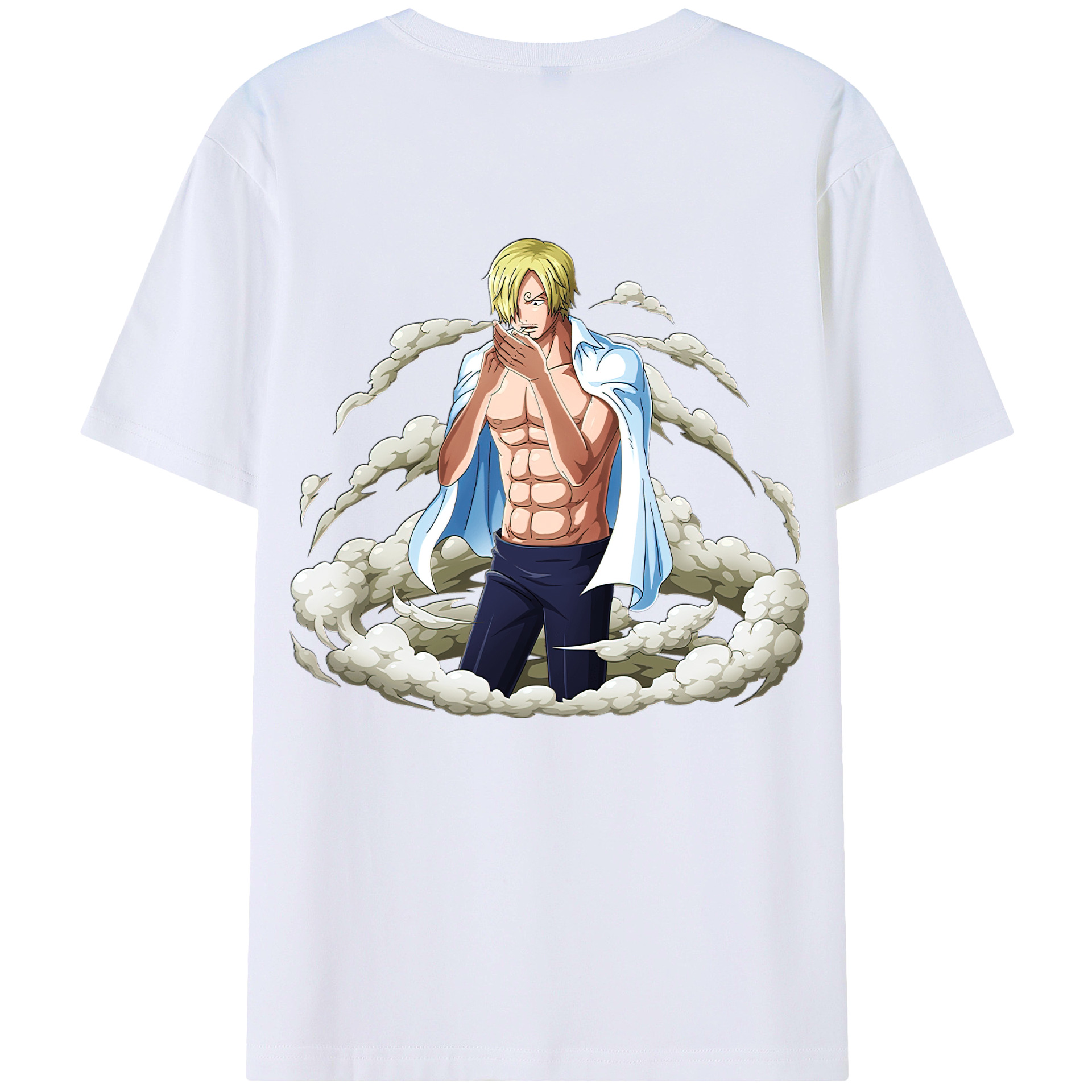 （画像用） ワンピース サンジ ONE PIECE Sanji 綿100％ メンズ半袖Tシャツ（バックプリント） 通気性