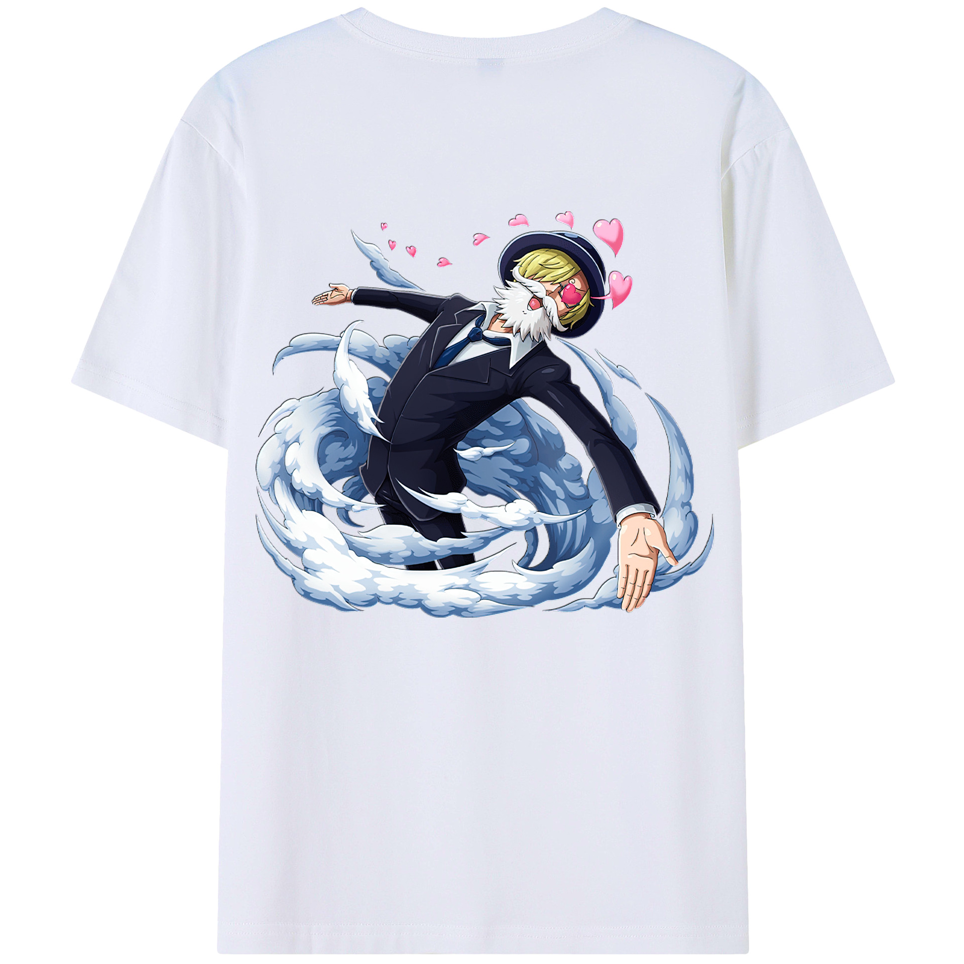 （画像用） ワンピース サンジ ONE PIECE Sanji 綿100％ メンズ半袖Tシャツ（バックプリント） 通気性