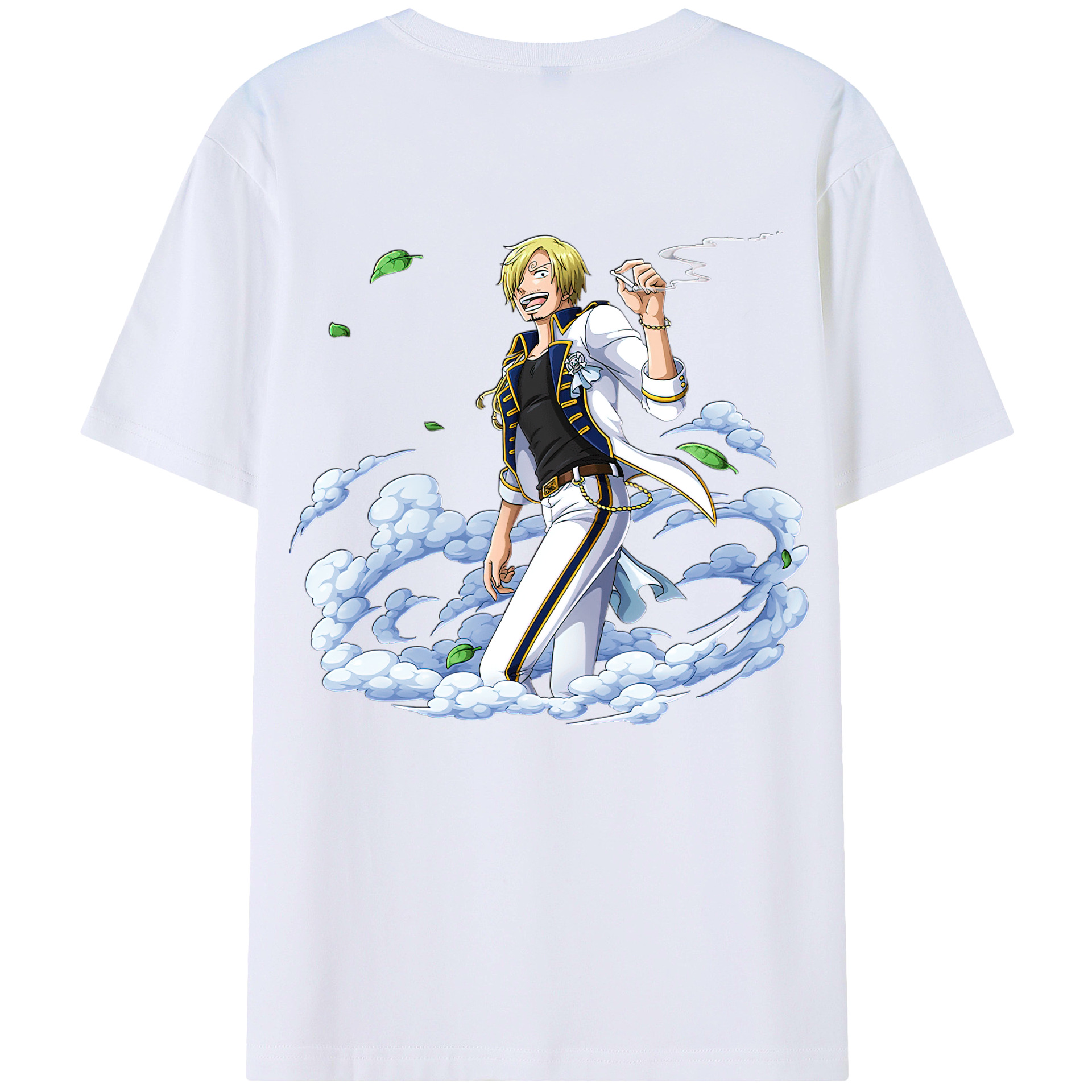 （画像用） ワンピース サンジ ONE PIECE Sanji 綿100％ メンズ半袖Tシャツ（バックプリント） 通気性