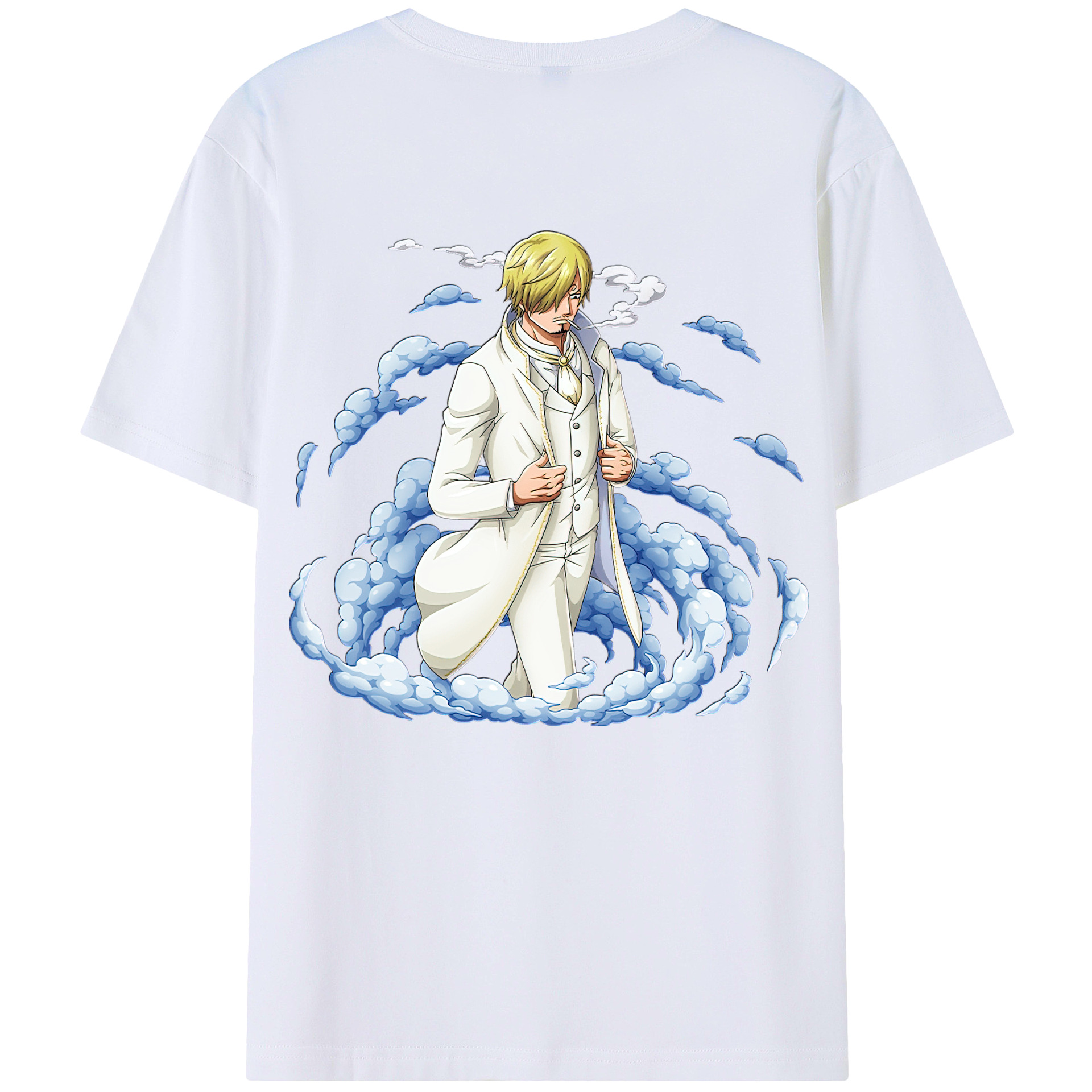（画像用） ワンピース サンジ ONE PIECE Sanji 綿100％ メンズ半袖Tシャツ（バックプリント） 通気性