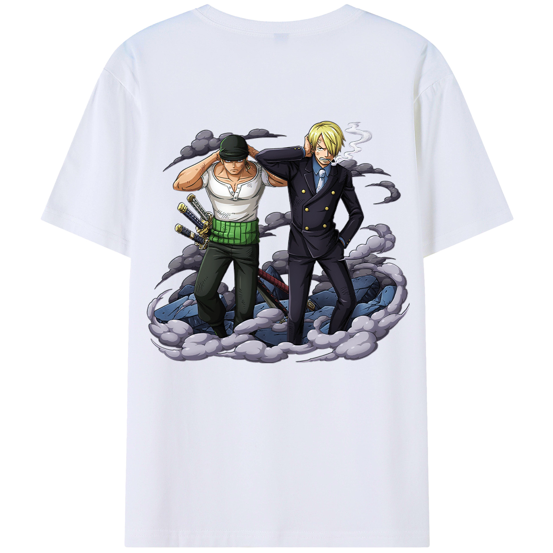 （画像用） ワンピース サンジ ONE PIECE Sanji 綿100％ メンズ半袖Tシャツ（バックプリント） 通気性