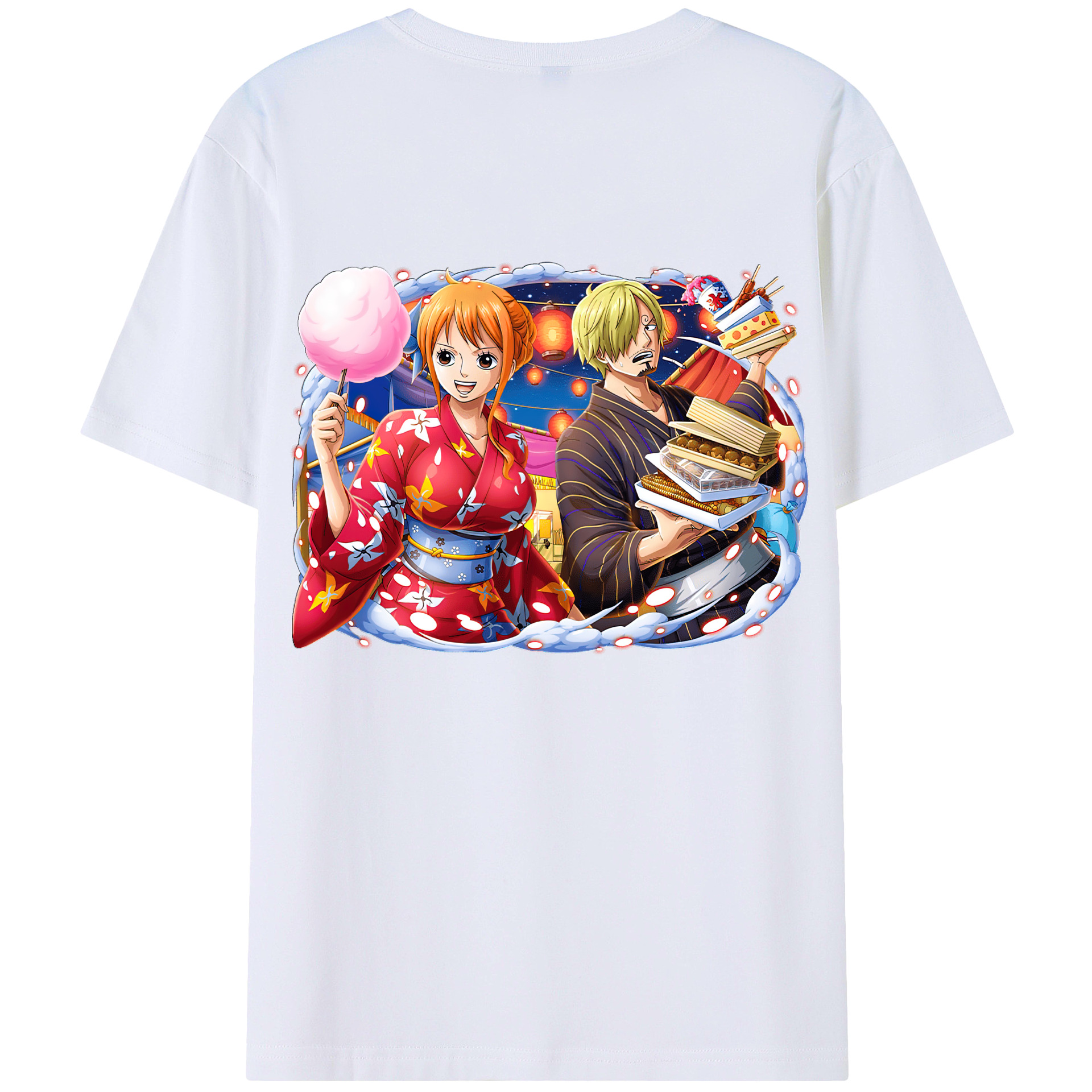 （画像用） ワンピース サンジ ONE PIECE Sanji 綿100％ メンズ半袖Tシャツ（バックプリント） 通気性